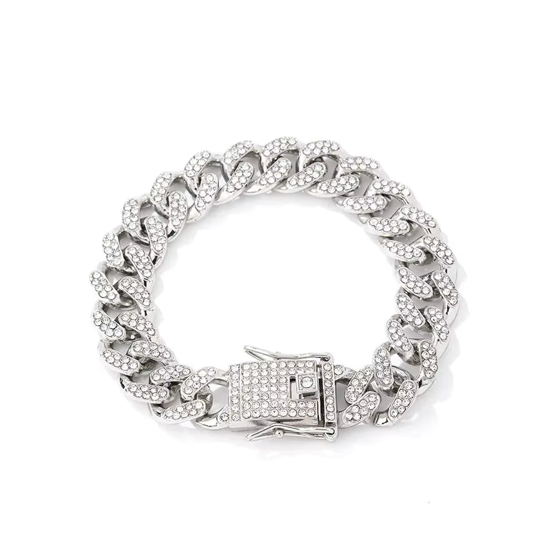 Hip-Hop Rock Metal Button Inlay Simple Style Charm Bracelets