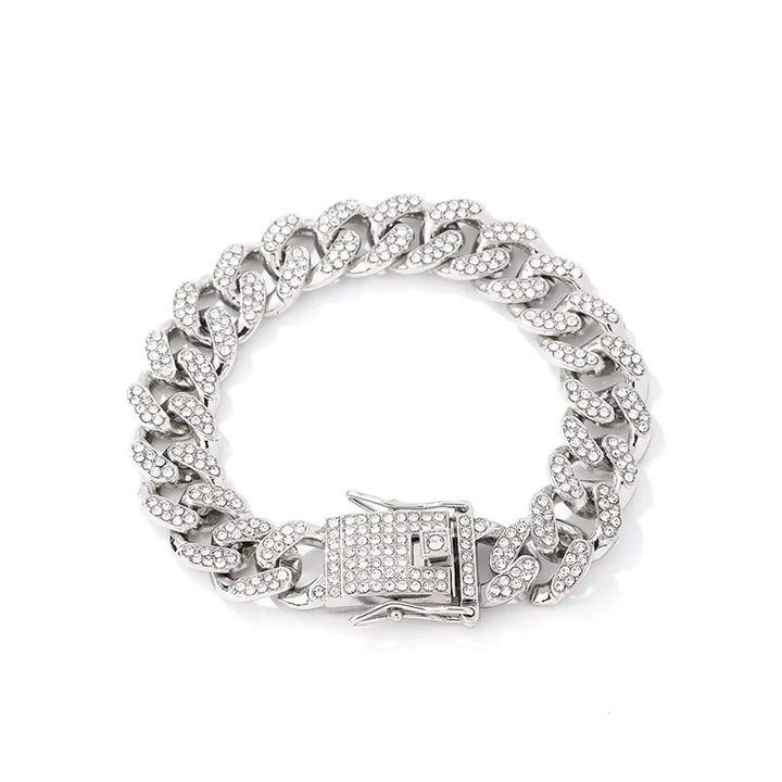 Hip-Hop Rock Metal Button Inlay Simple Style Charm Bracelets