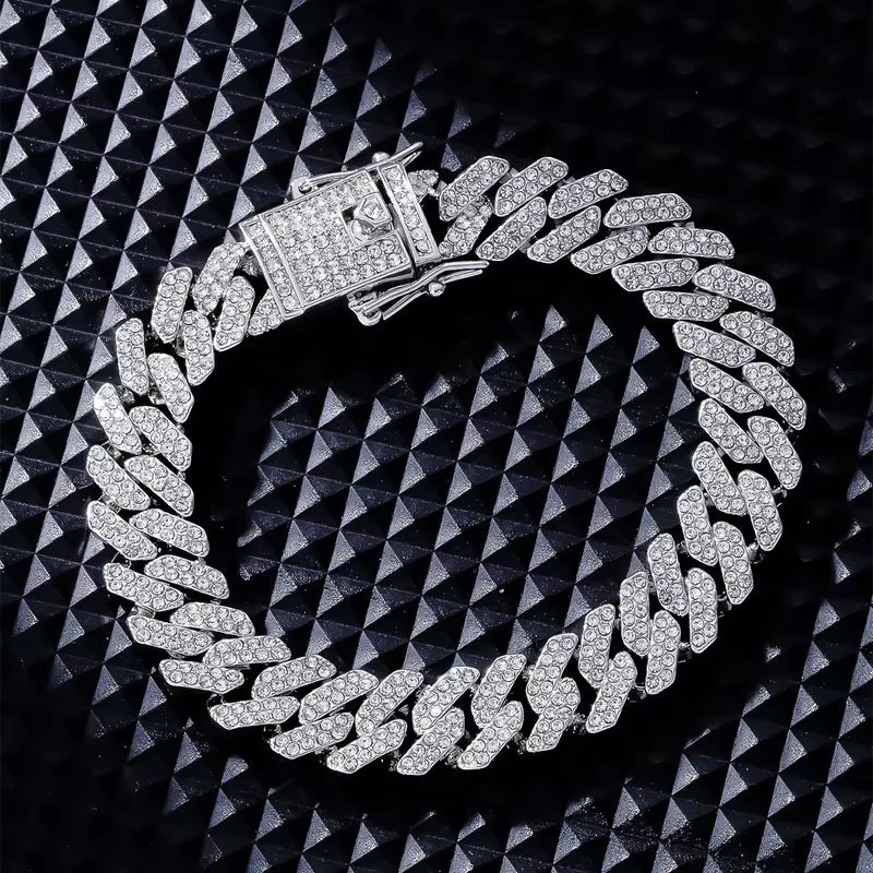 Hip-Hop Rock Metal Button Inlay Simple Style Charm Bracelets