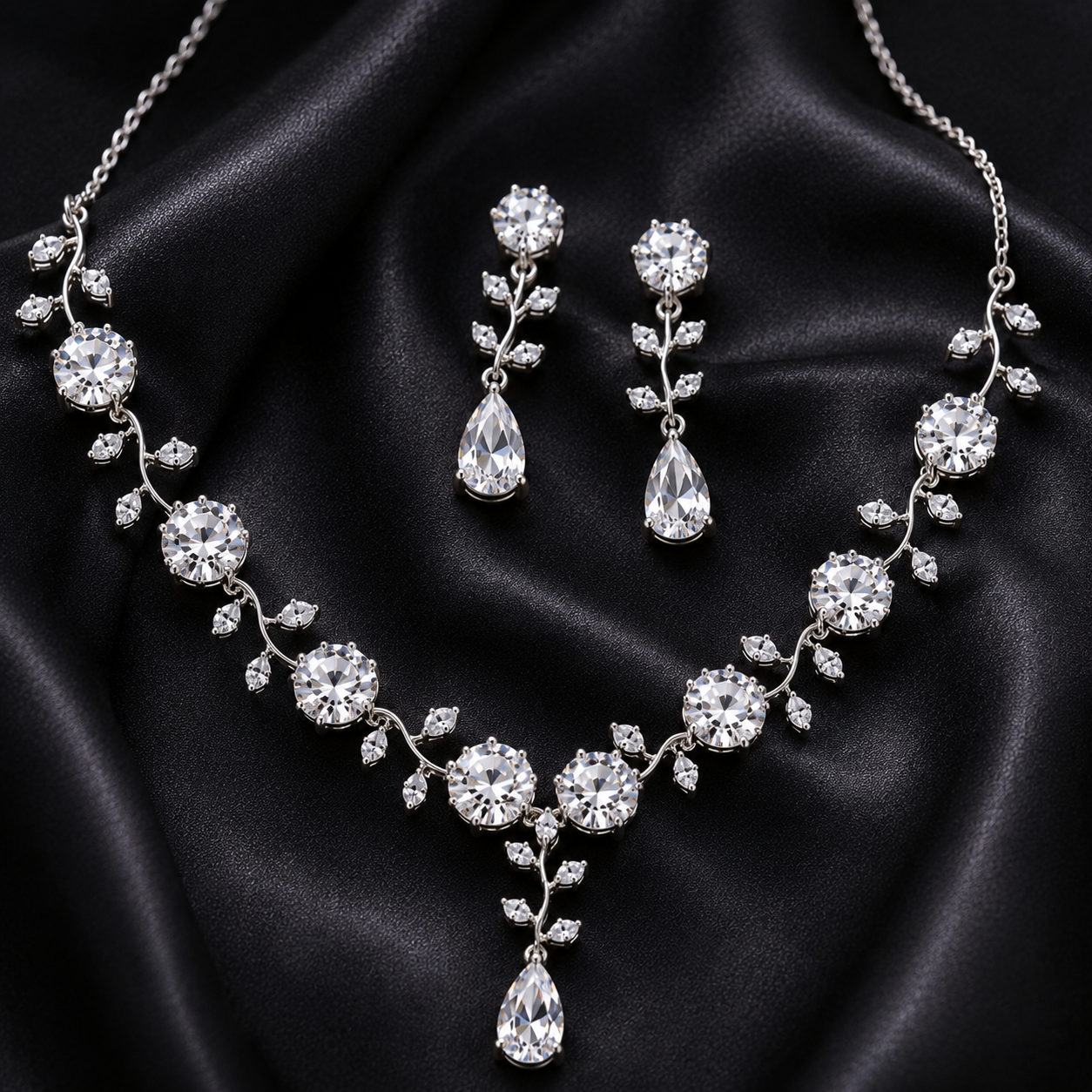 925 Silver Necklace & Earrings Set