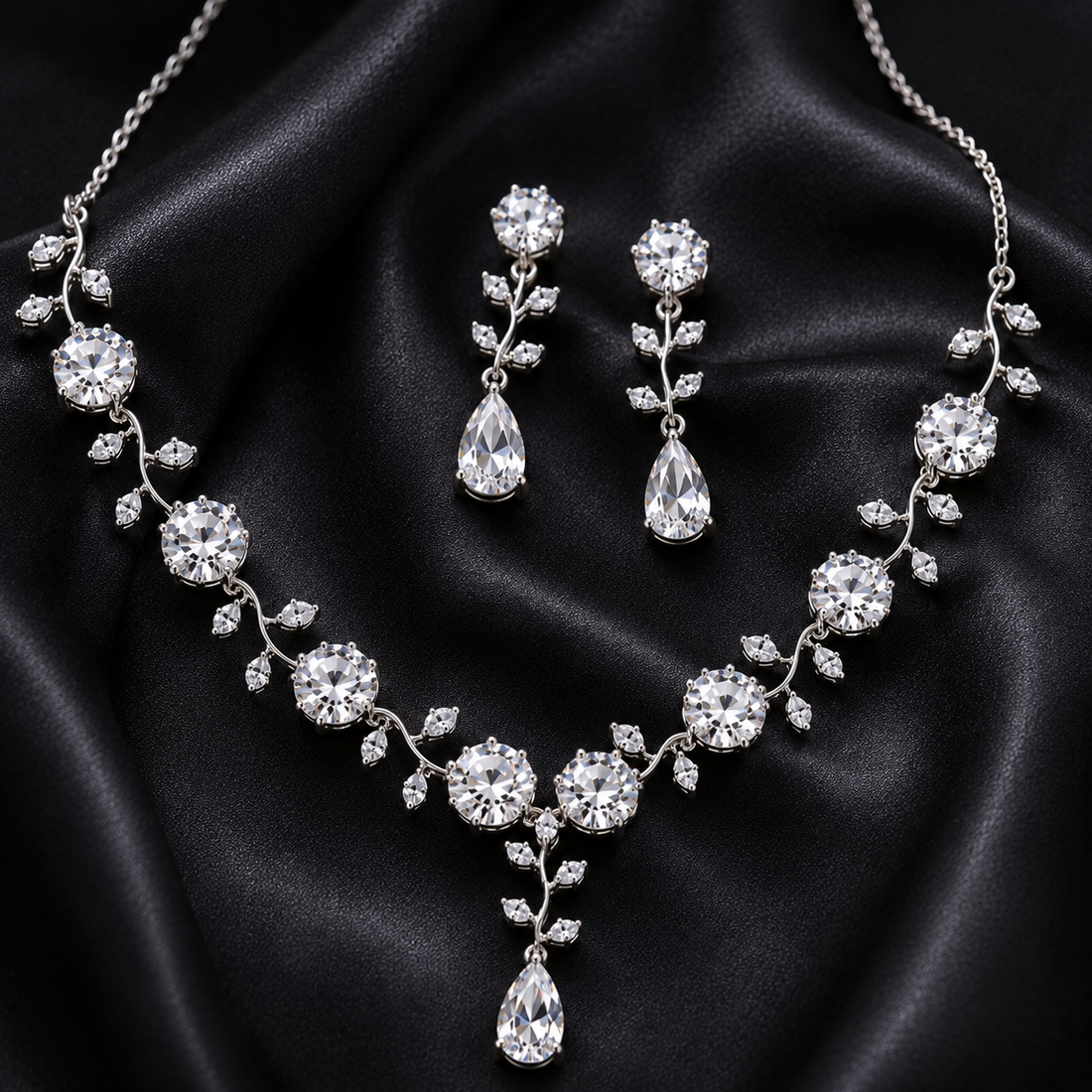 925 Silver Necklace & Earrings Set