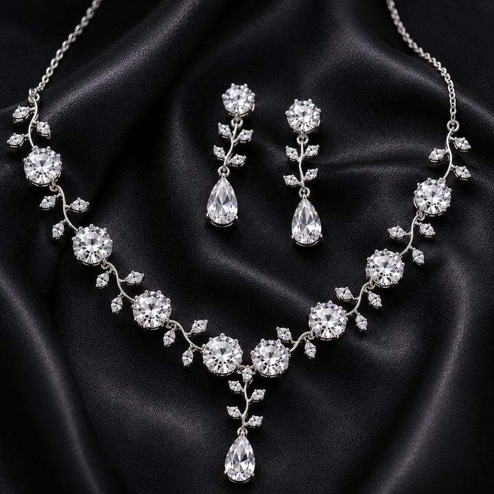 925 Silver Necklace & Earrings Set