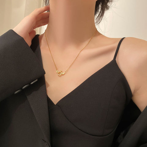 18K Gold & Silver Plated Angel Wings Smart Clavicle Necklace Advanced Feeling Versatile Beating Necklace