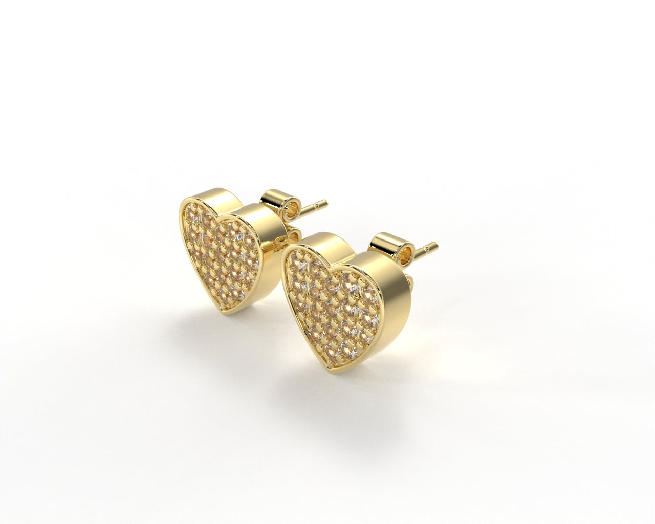 Orope’s Sparkling Heart Stud Earrings made with 925 Pure Sterling Silver