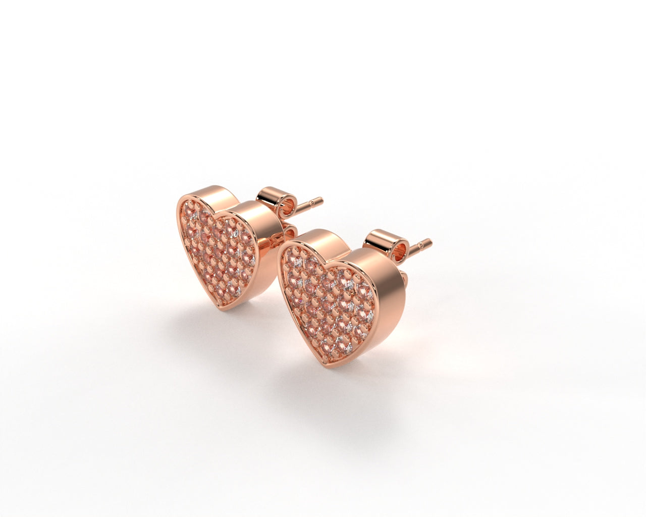 Orope’s Sparkling Heart Stud Earrings made with 925 Pure Sterling Silver