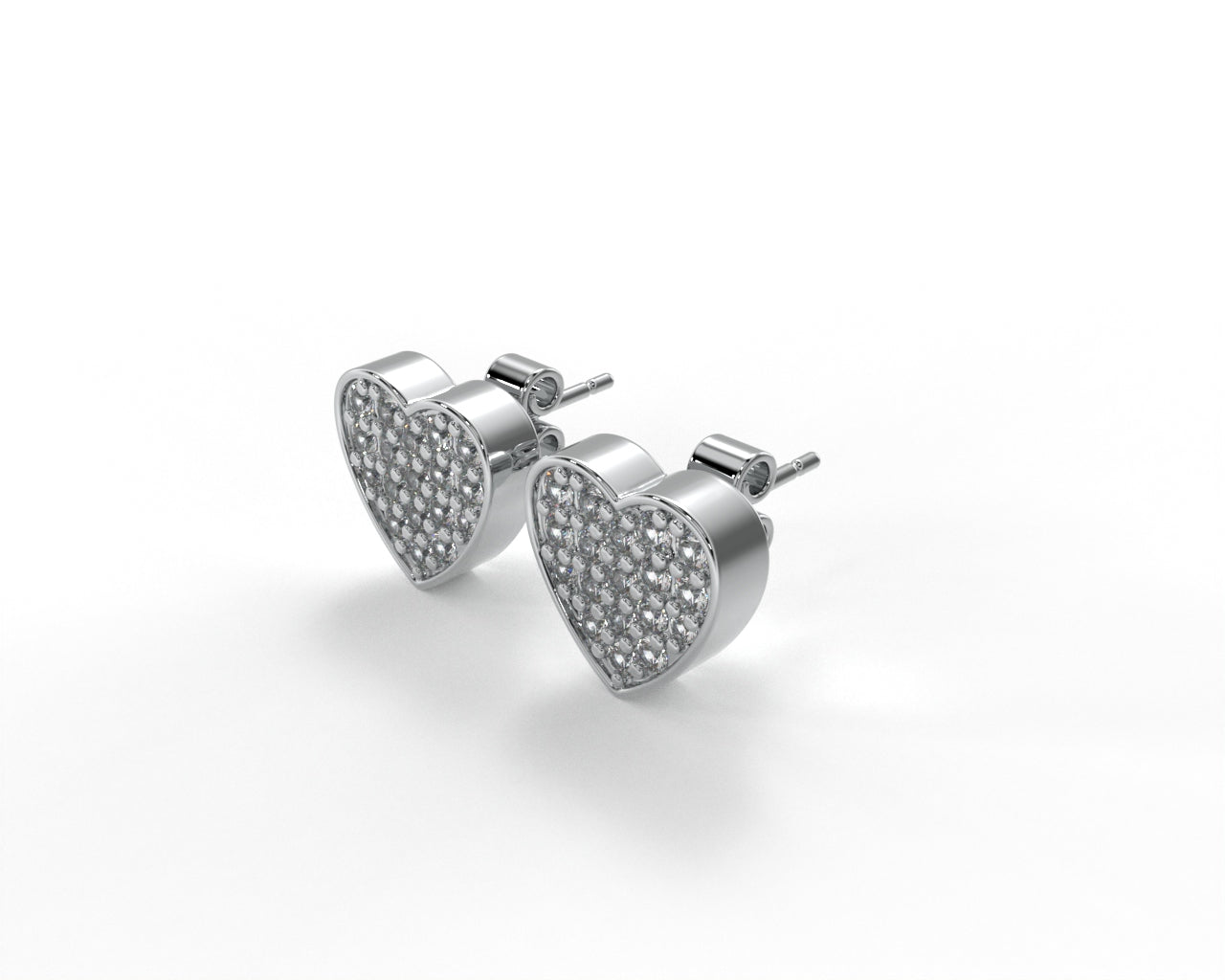 Orope’s Sparkling Heart Stud Earrings made with 925 Pure Sterling Silver