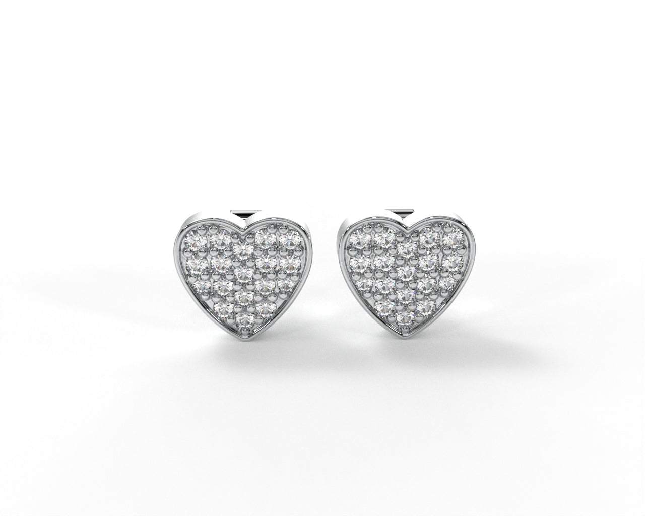 Orope’s Sparkling Heart Stud Earrings made with 925 Pure Sterling Silver