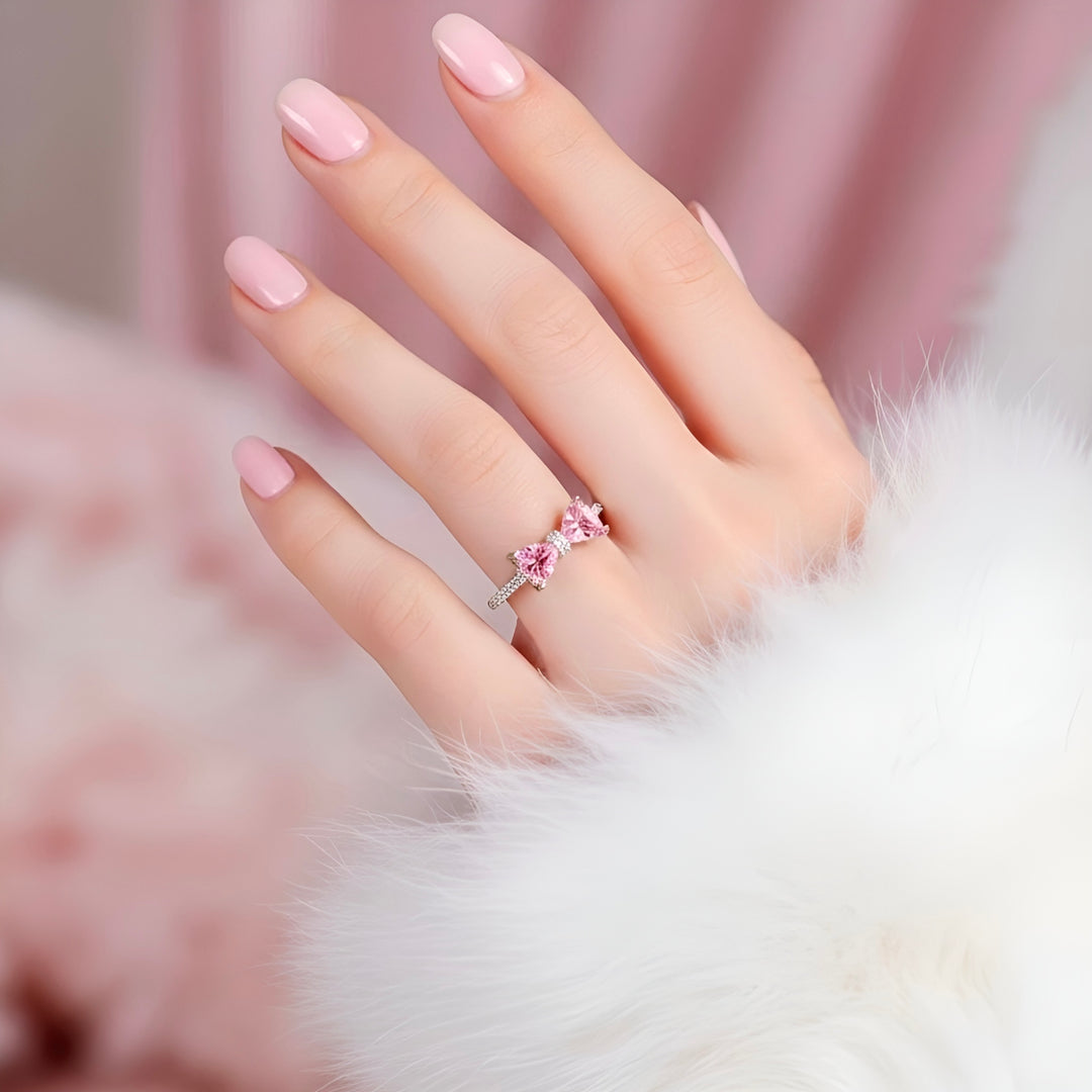 Orope's Blushing Heart Bow Ring | Made with 925 Pure Sterling Silver