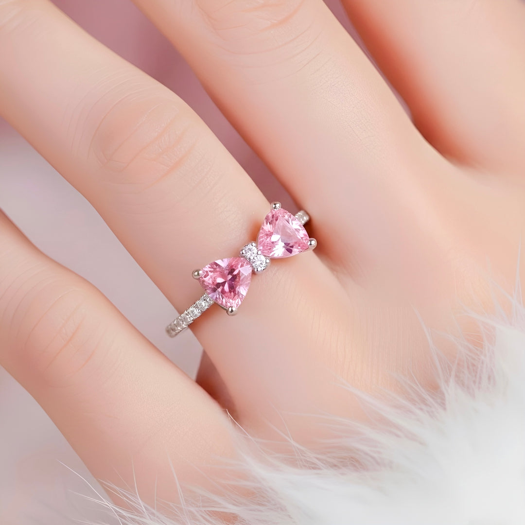 Orope's Blushing Heart Bow Ring | Made with 925 Pure Sterling Silver