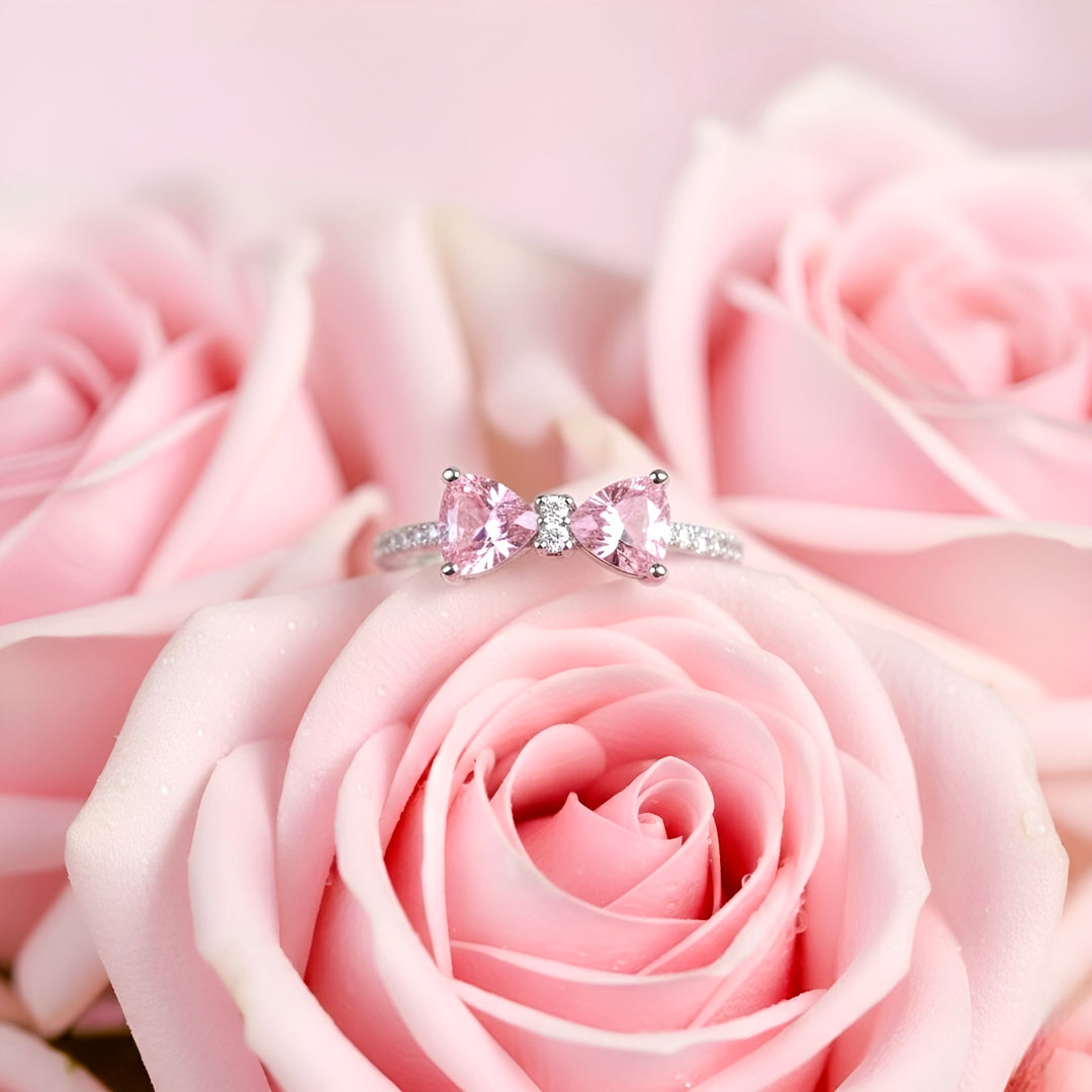 Orope's Blushing Heart Bow Ring | Made with 925 Pure Sterling Silver