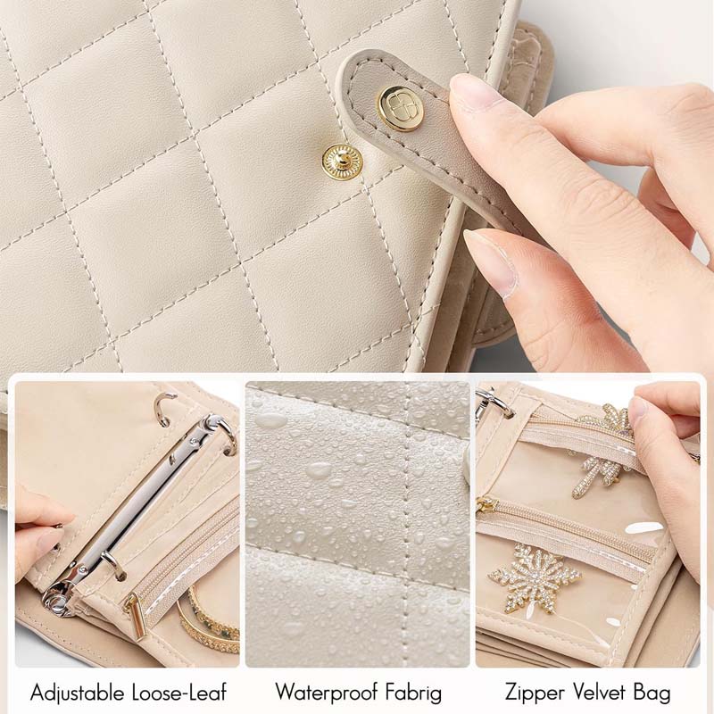 Luxury Portable Leather Jewelry Storage Book