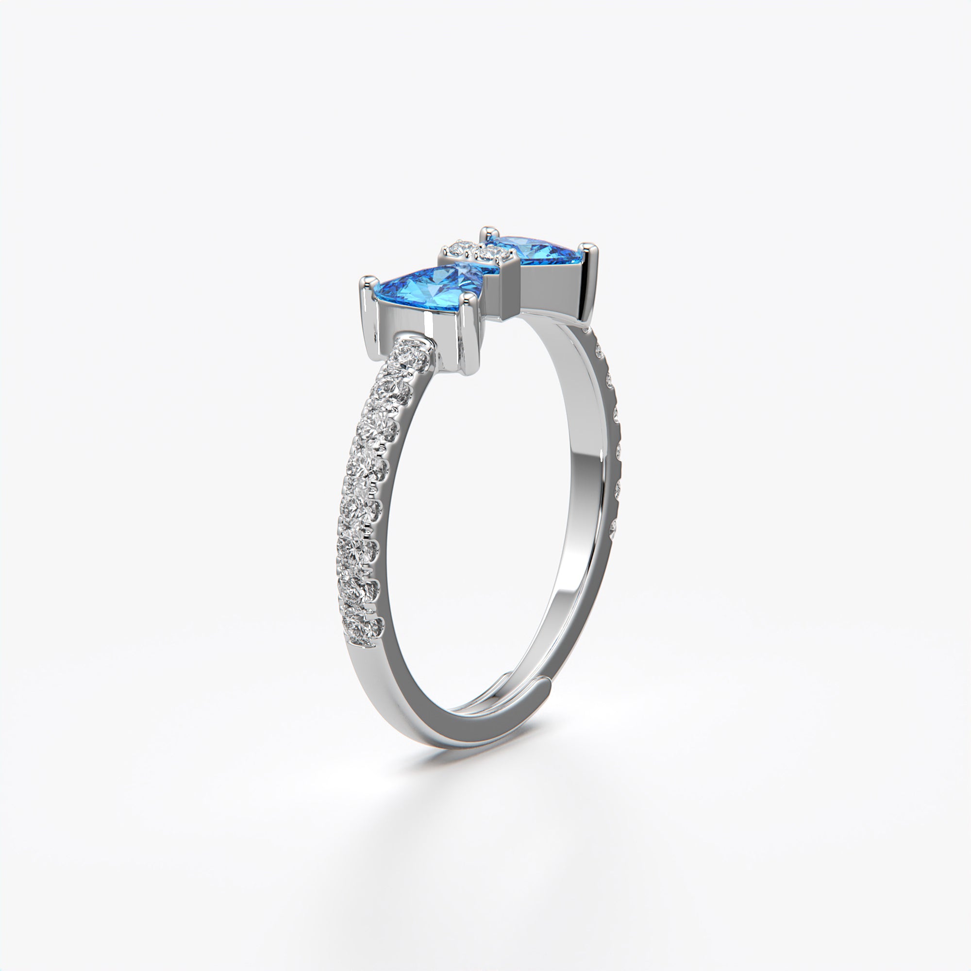 Orope's Blushing Heart Bow Ring | Made with 925 Pure Sterling Silver ( SIZE is Adjustable)