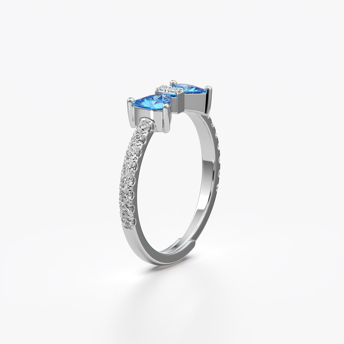 Orope's Blushing Heart Bow Ring | Made with 925 Pure Sterling Silver ( SIZE is Adjustable)