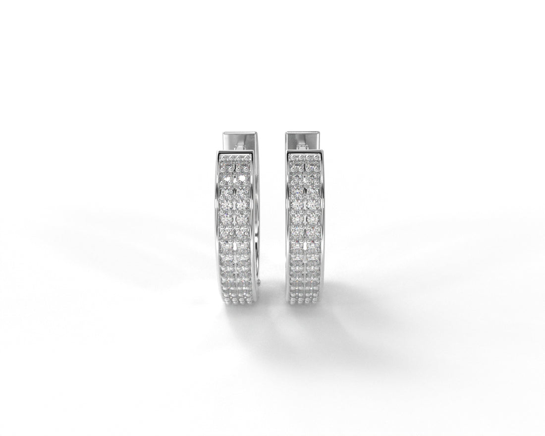 Orope’s Diamond Hoop Earrings made with 925 Pure Sterling Silver