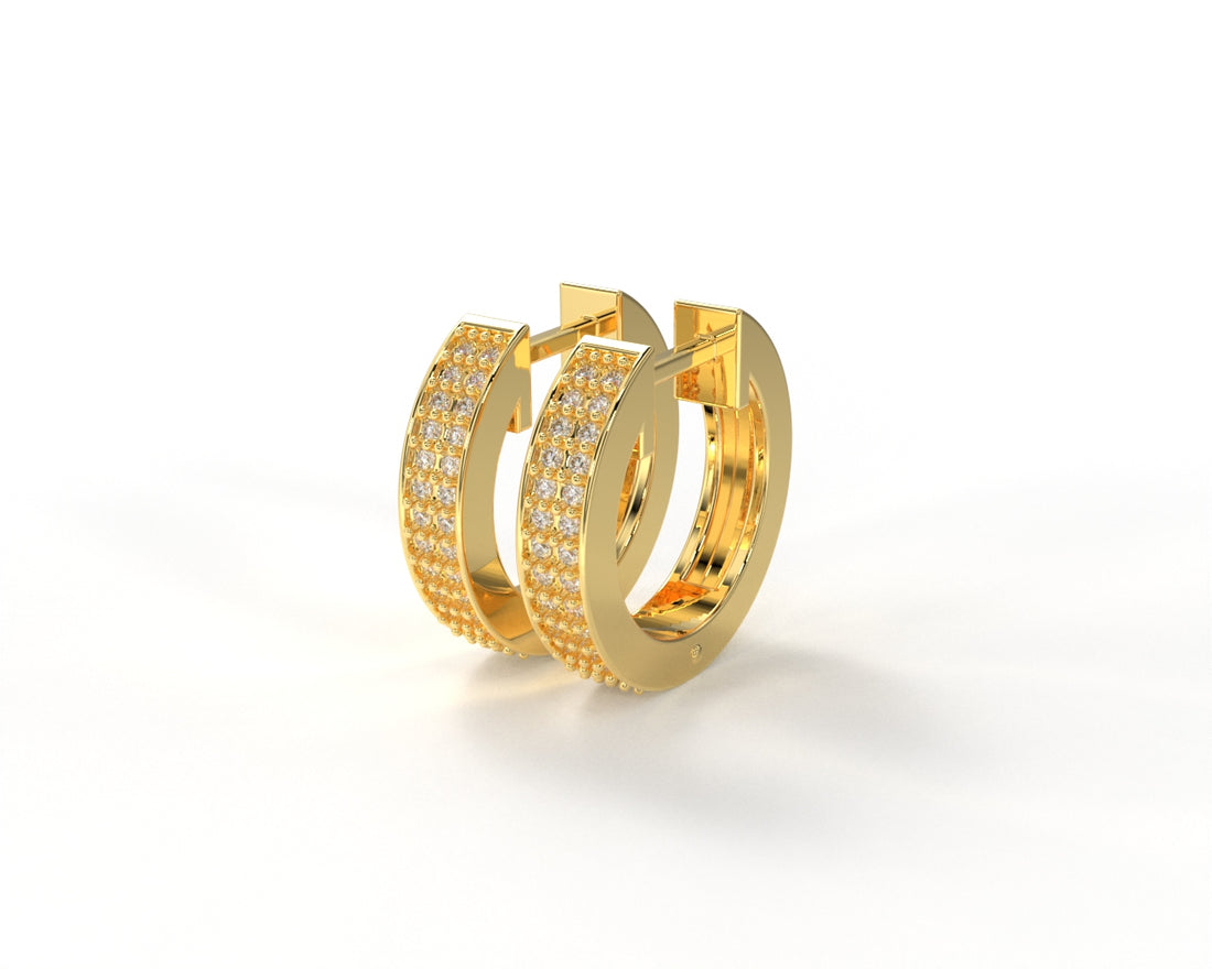 Orope’s Diamond Hoop Earrings made with 925 Pure Sterling Silver