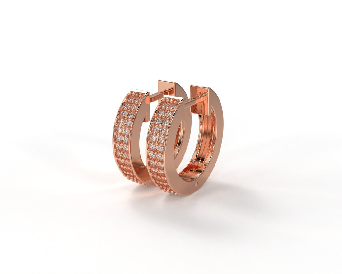 Orope’s Diamond Hoop Earrings made with 925 Pure Sterling Silver
