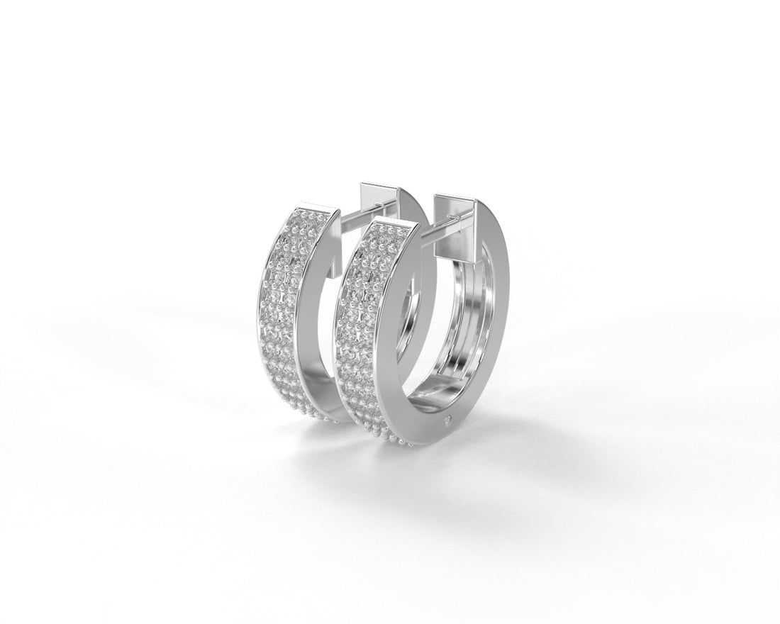 Orope’s Diamond Hoop Earrings made with 925 Pure Sterling Silver