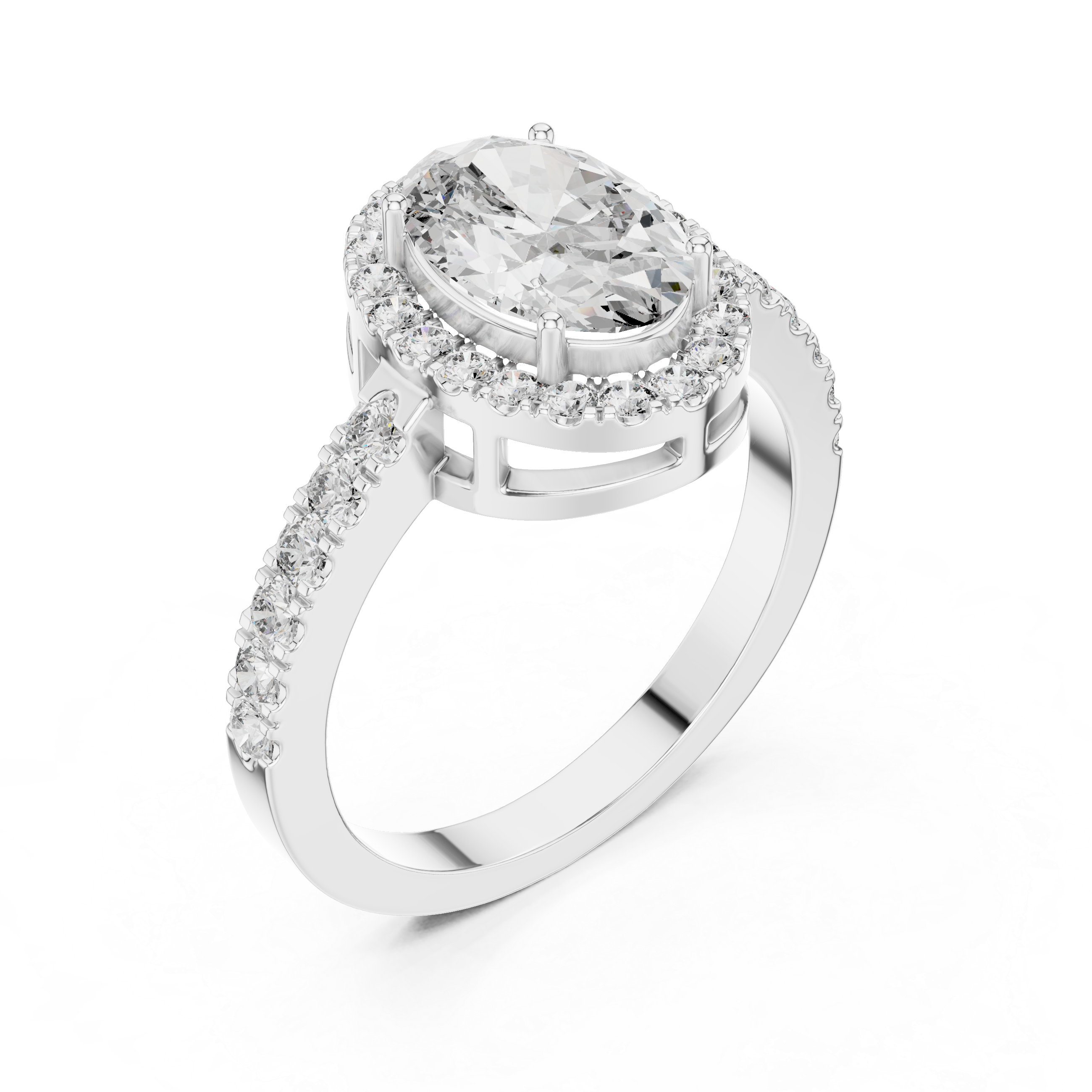 Oropé Classic Radiance Oval Halo Ring | 925 Pure Sterling Silver