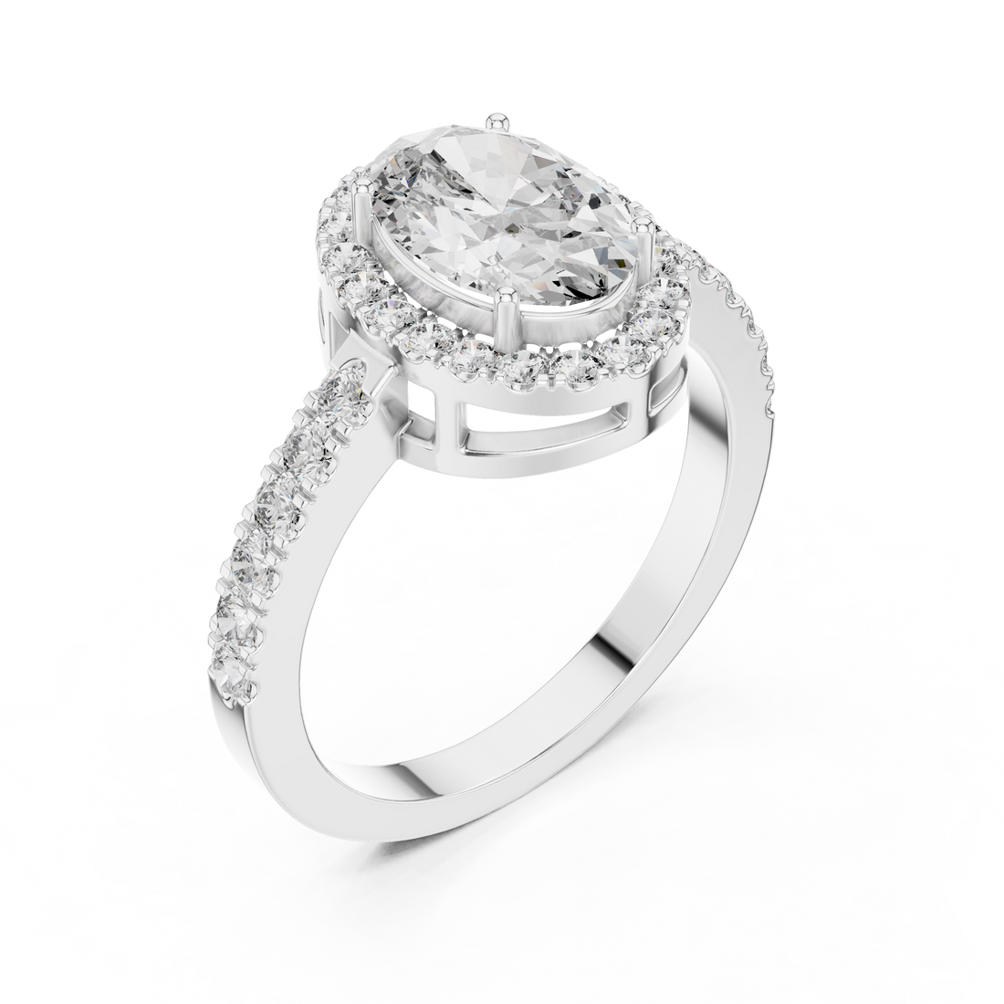 Oropé Classic Radiance Oval Halo Ring | 925 Pure Sterling Silver