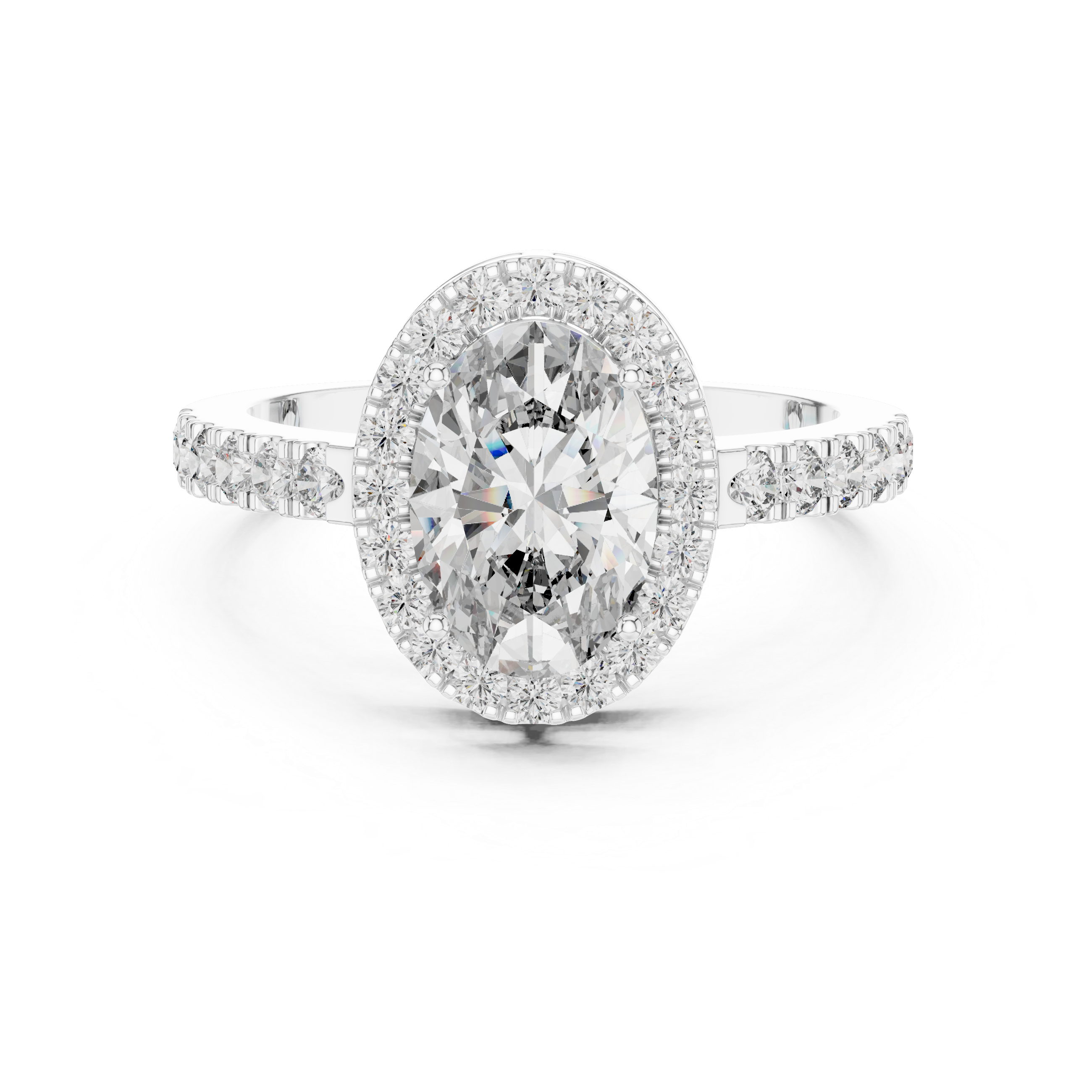 Oropé Classic Radiance Oval Halo Ring | 925 Pure Sterling Silver
