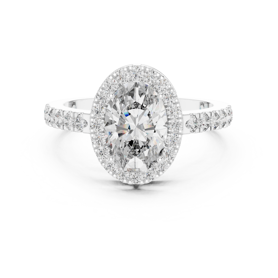Oropé Classic Radiance Oval Halo Ring | 925 Pure Sterling Silver