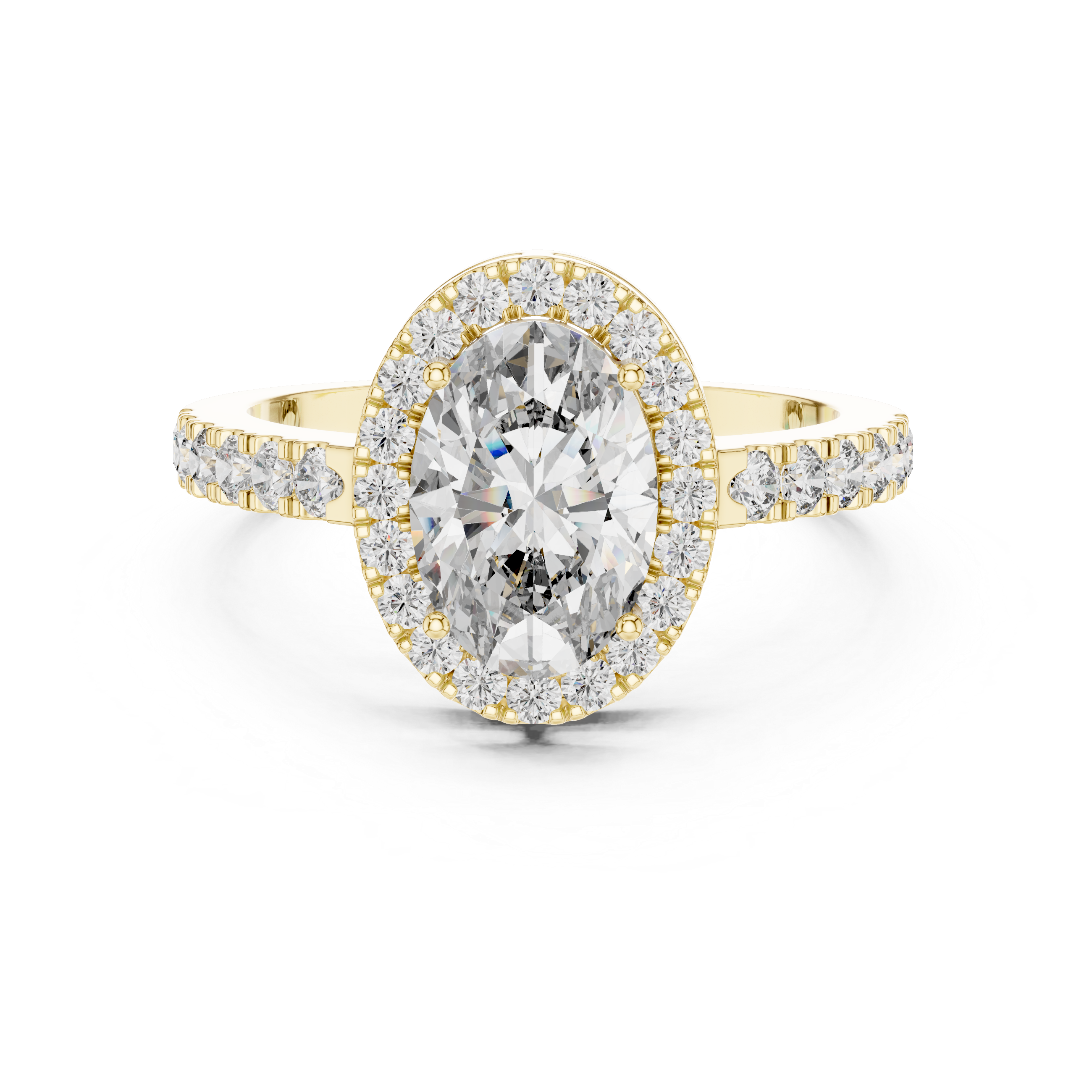 Oropé Classic Radiance Oval Halo Ring | 925 Pure Sterling Silver