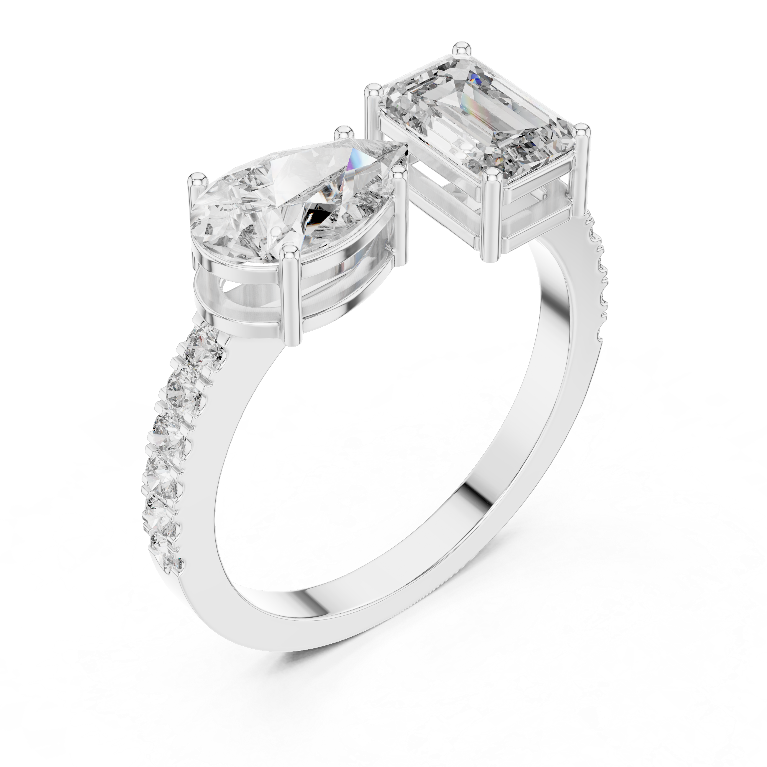 Oropé Classic Radiance Open Dual Stone Ring | 925 Pure Sterling Silver
