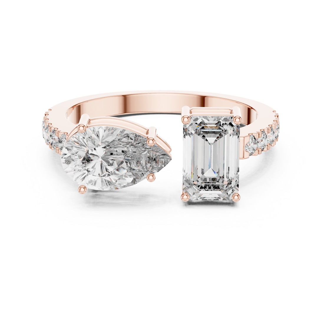 Oropé Classic Radiance Open Dual Stone Ring | 925 Pure Sterling Silver