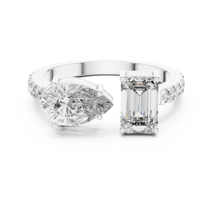Oropé Classic Radiance Open Dual Stone Ring | 925 Pure Sterling Silver