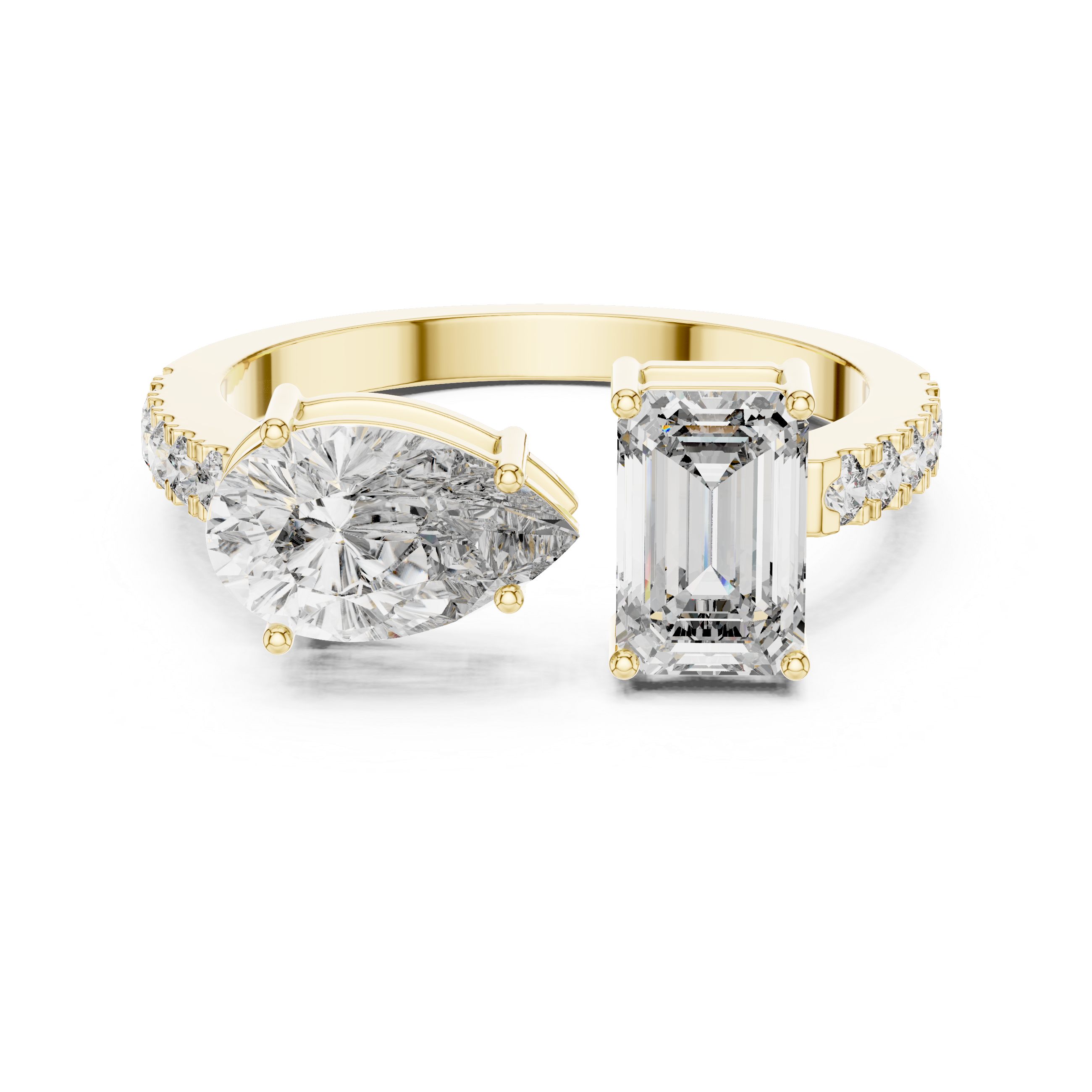 Oropé Classic Radiance Open Dual Stone Ring | 925 Pure Sterling Silver