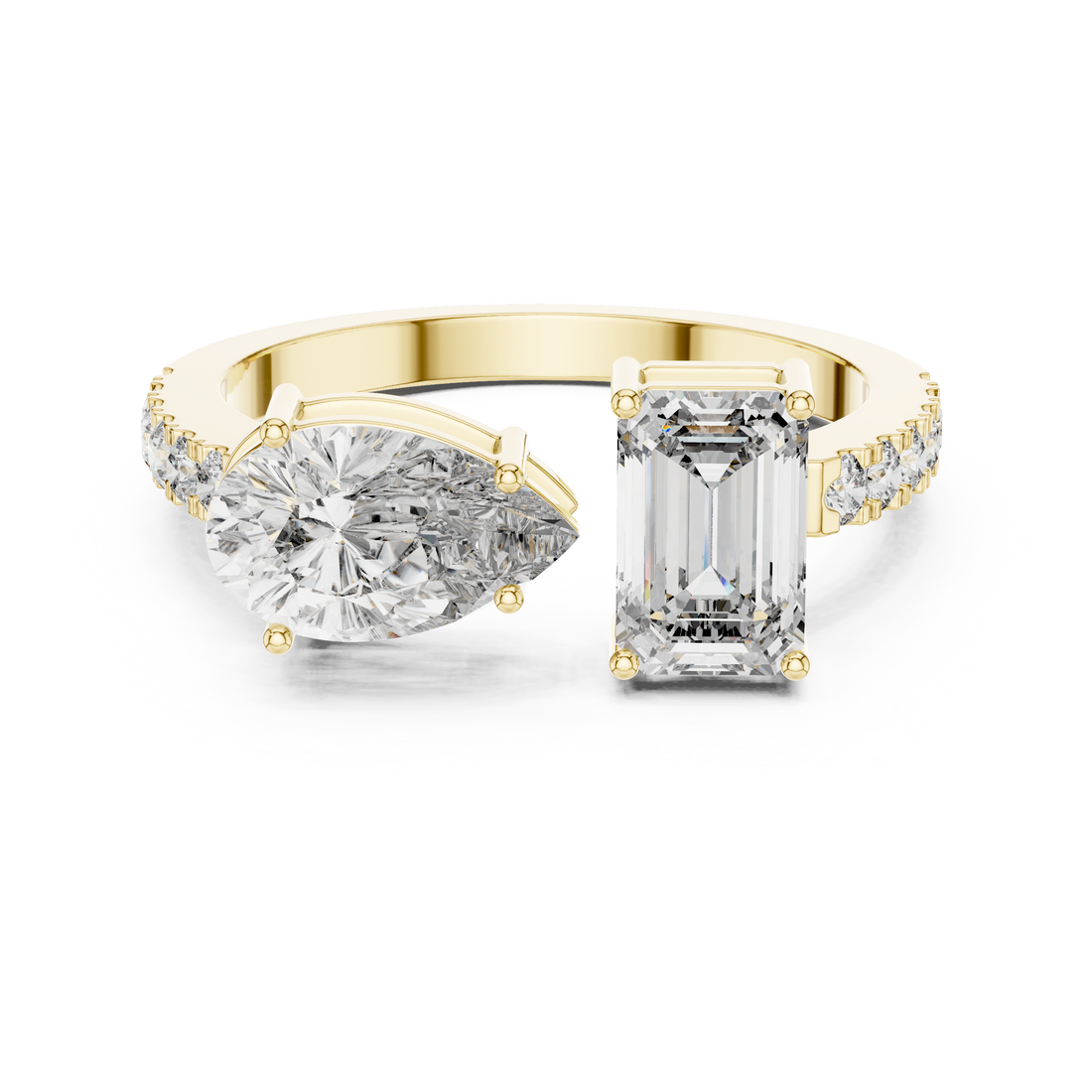 Oropé Classic Radiance Open Dual Stone Ring | 925 Pure Sterling Silver