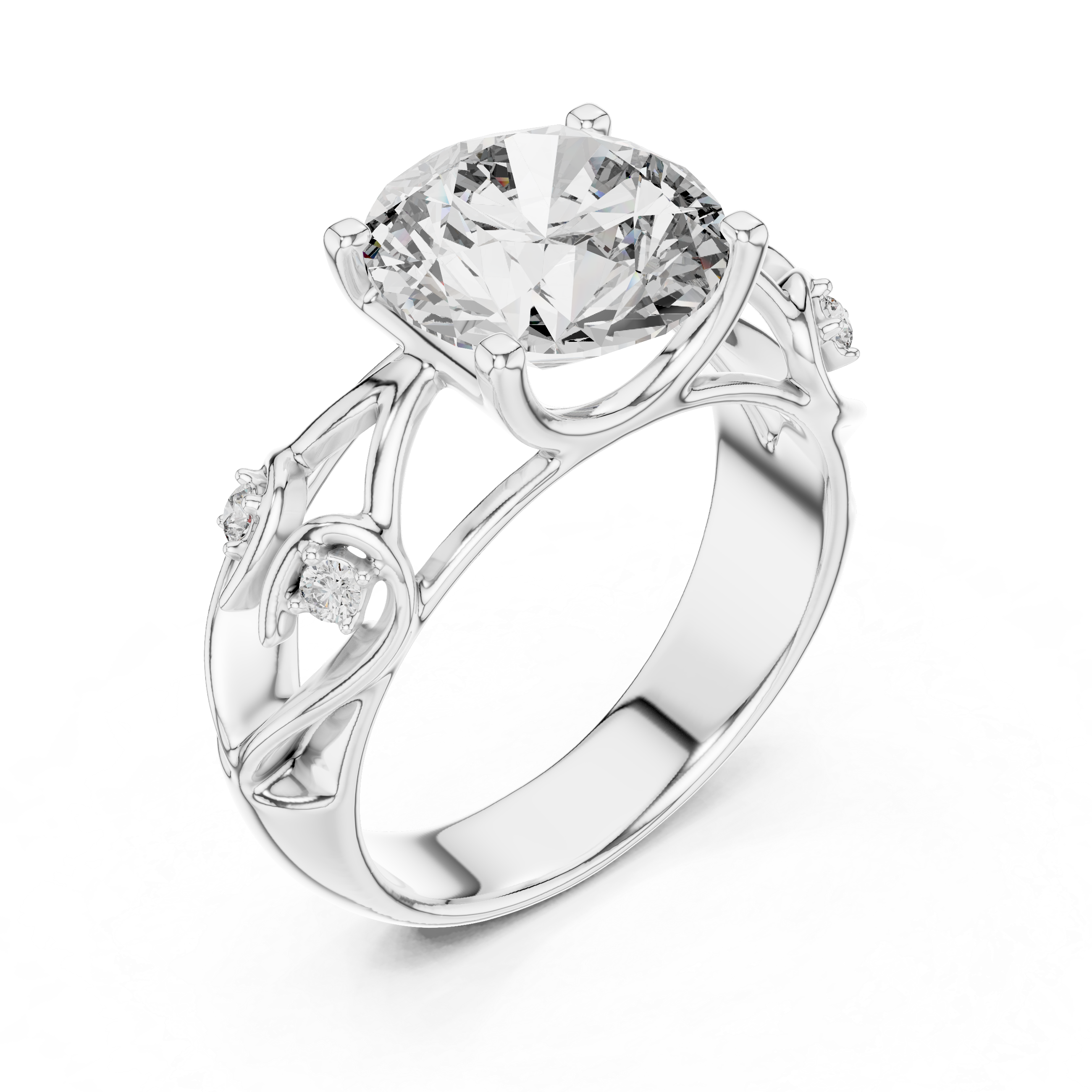 Oropé Classic Radiance Vine Solitaire Ring | 925 Pure Sterling Silver