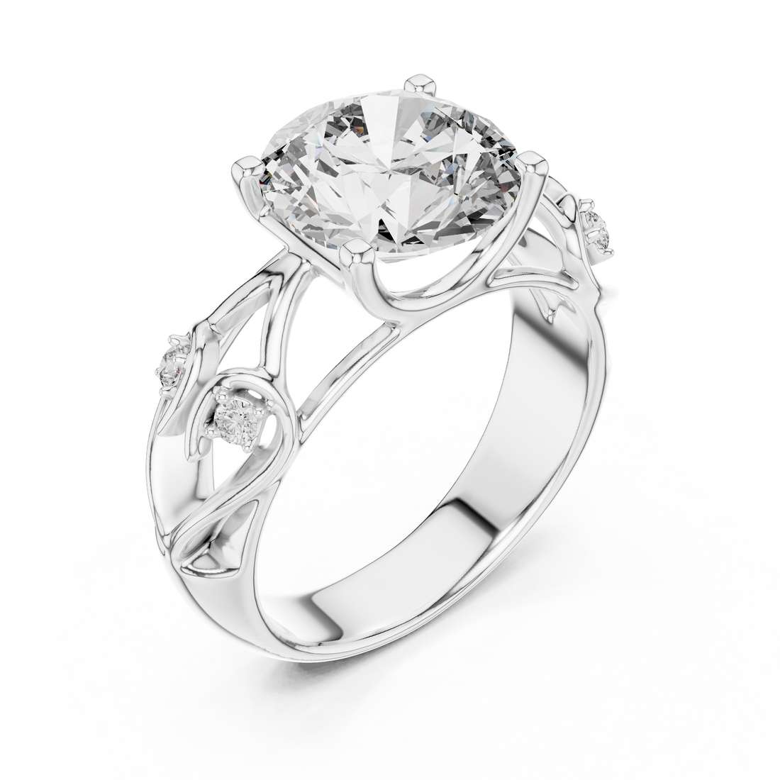 Oropé Classic Radiance Vine Solitaire Ring | 925 Pure Sterling Silver
