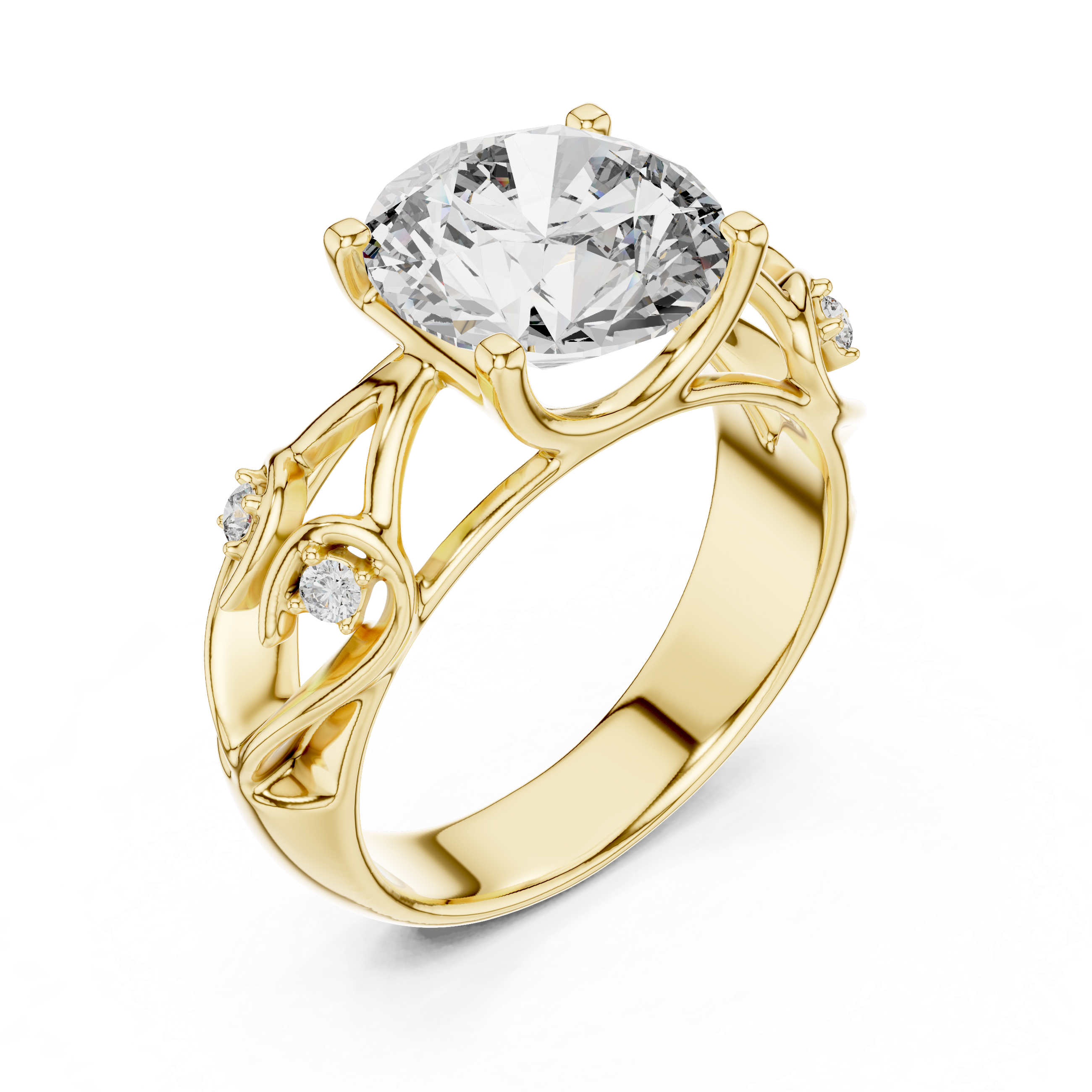Oropé Classic Radiance Vine Solitaire Ring | 925 Pure Sterling Silver