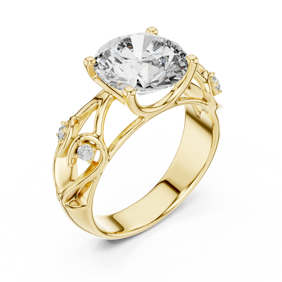 Oropé Classic Radiance Vine Solitaire Ring | 925 Pure Sterling Silver