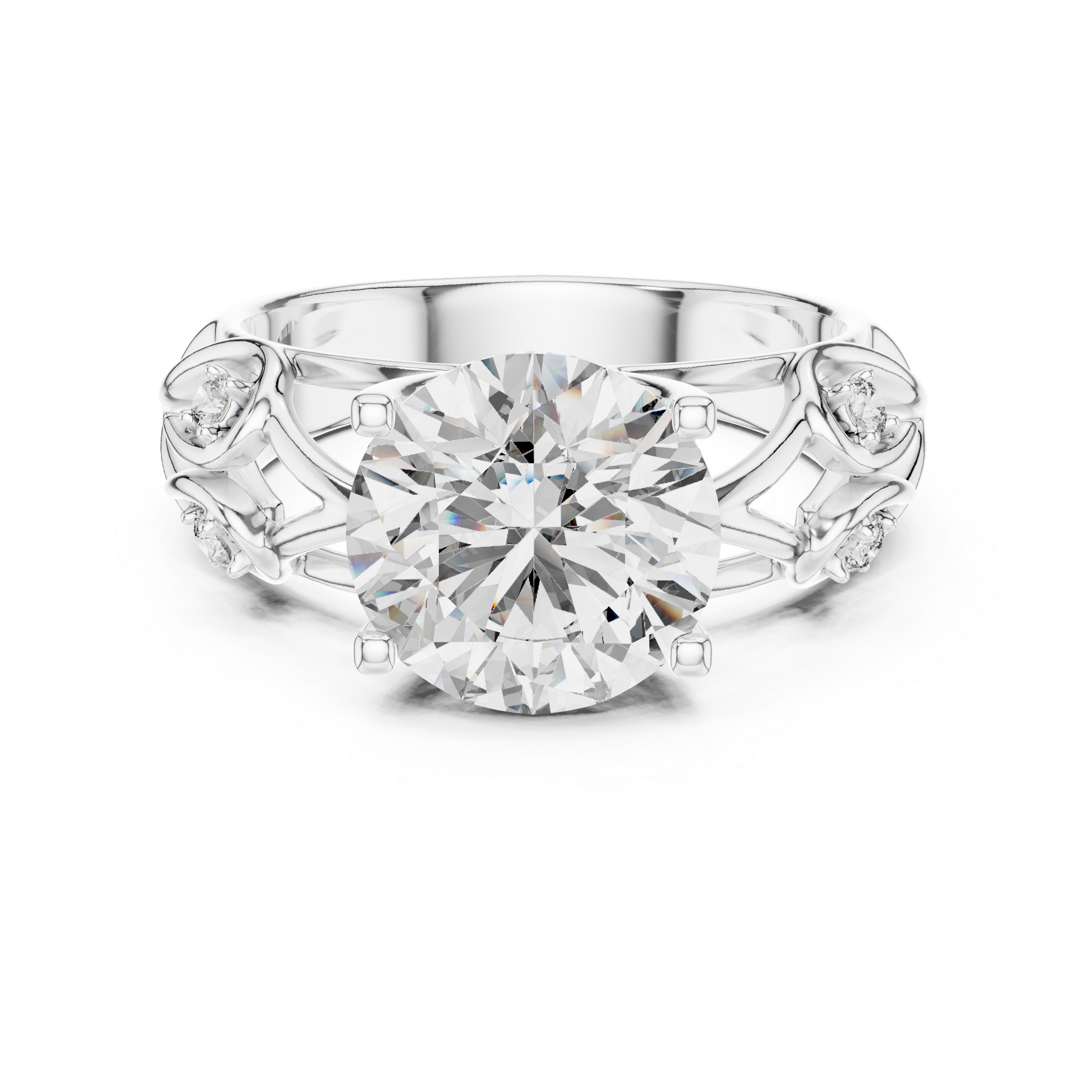 Oropé Classic Radiance Vine Solitaire Ring | 925 Pure Sterling Silver