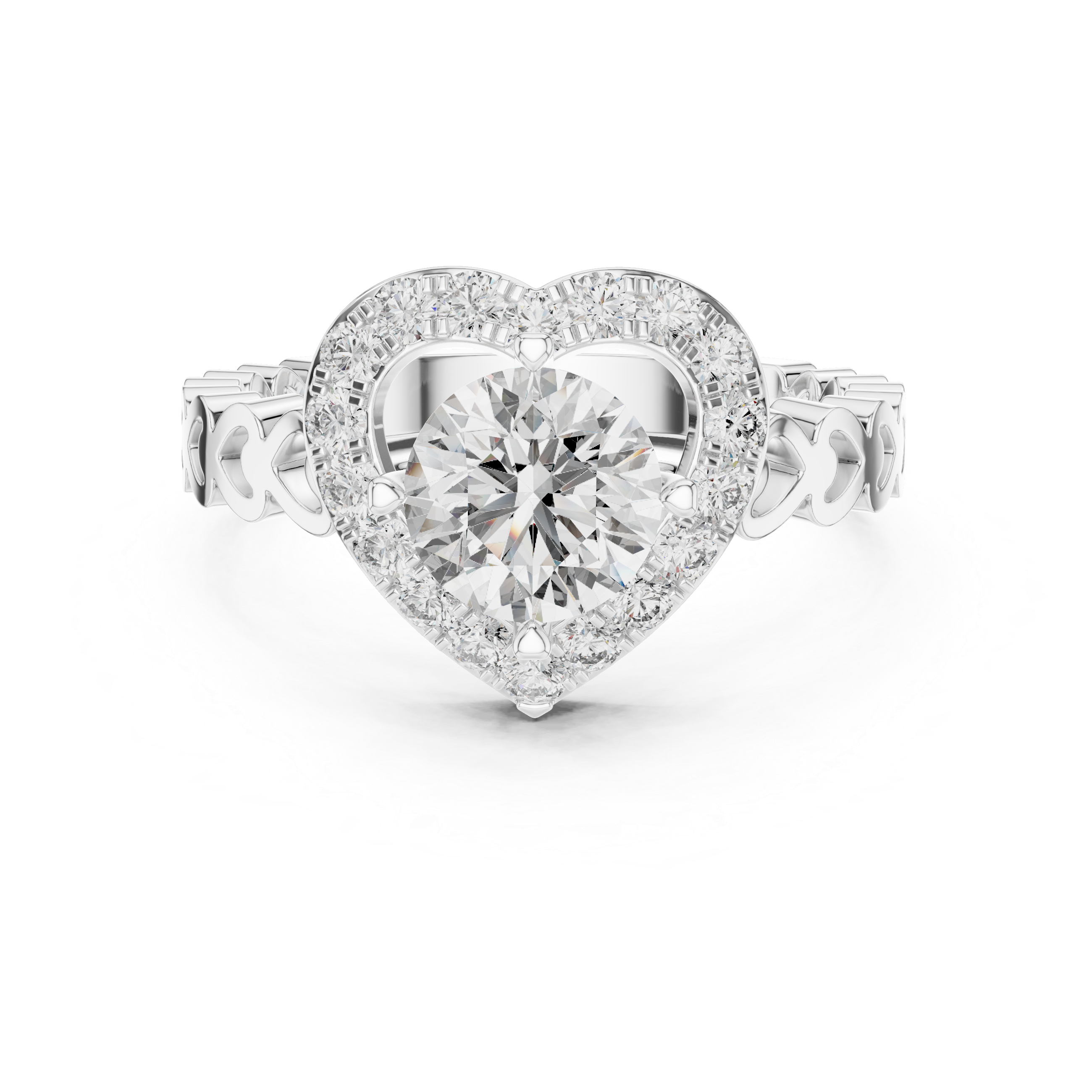 Oropé Classic Radiance Heart Halo Ring | 925 Pure Sterling Silver