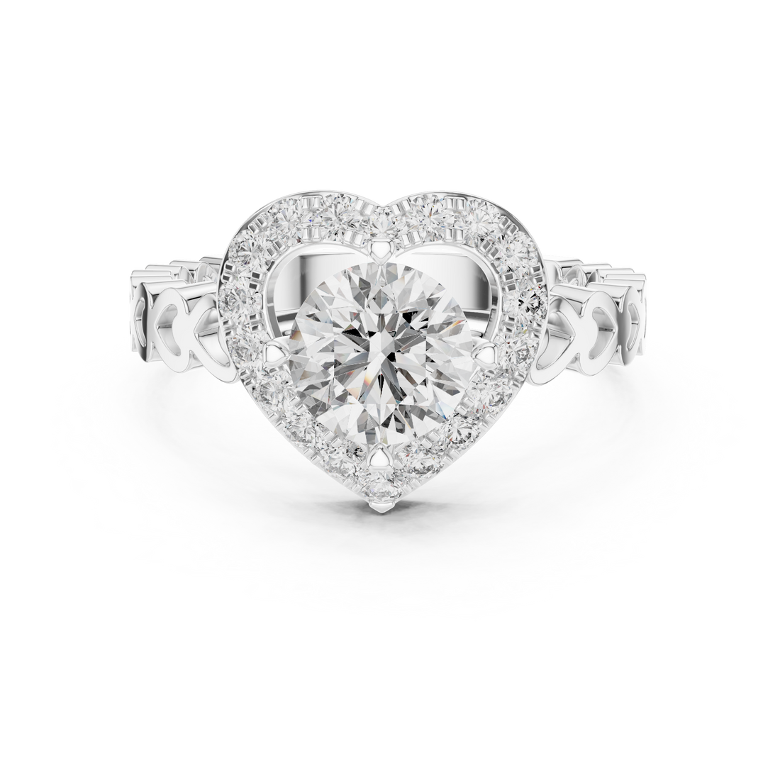 Oropé Classic Radiance Heart Halo Ring | 925 Pure Sterling Silver