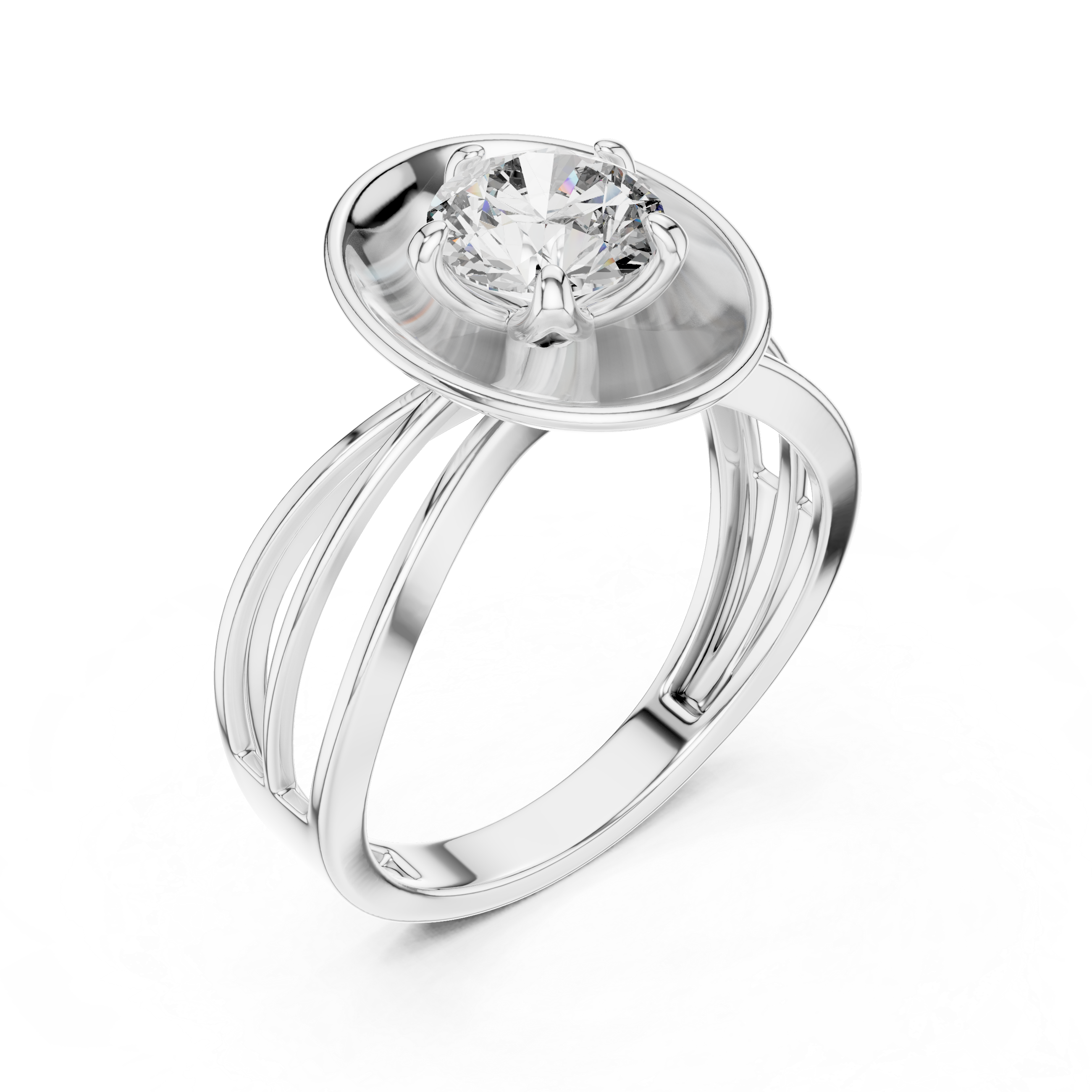 Oropé Classic Radiance Disc Solitaire Ring | 925 Pure Sterling Silver
