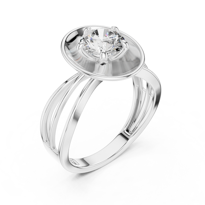 Oropé Classic Radiance Disc Solitaire Ring | 925 Pure Sterling Silver