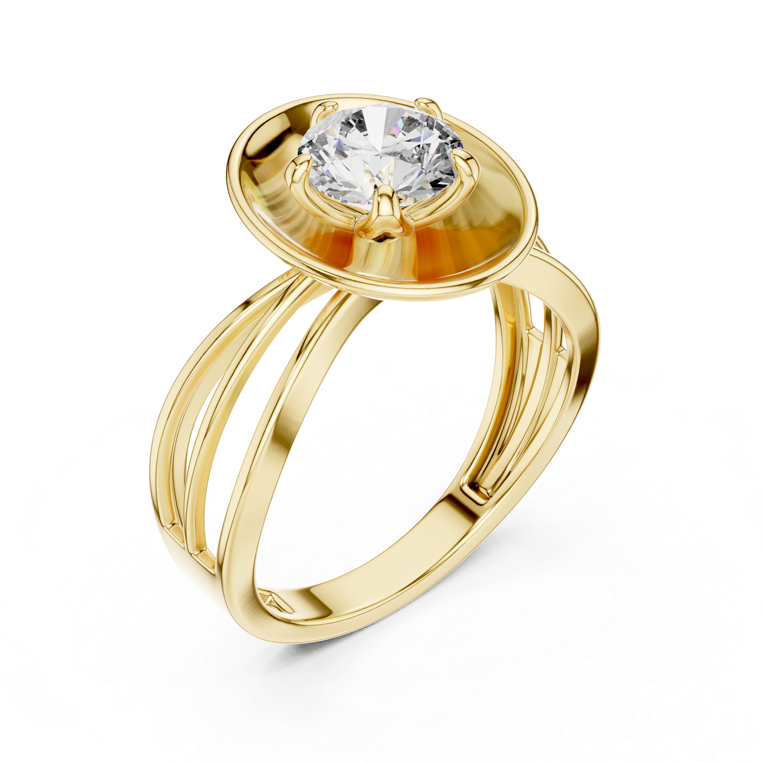 Oropé Classic Radiance Disc Solitaire Ring | 925 Pure Sterling Silver