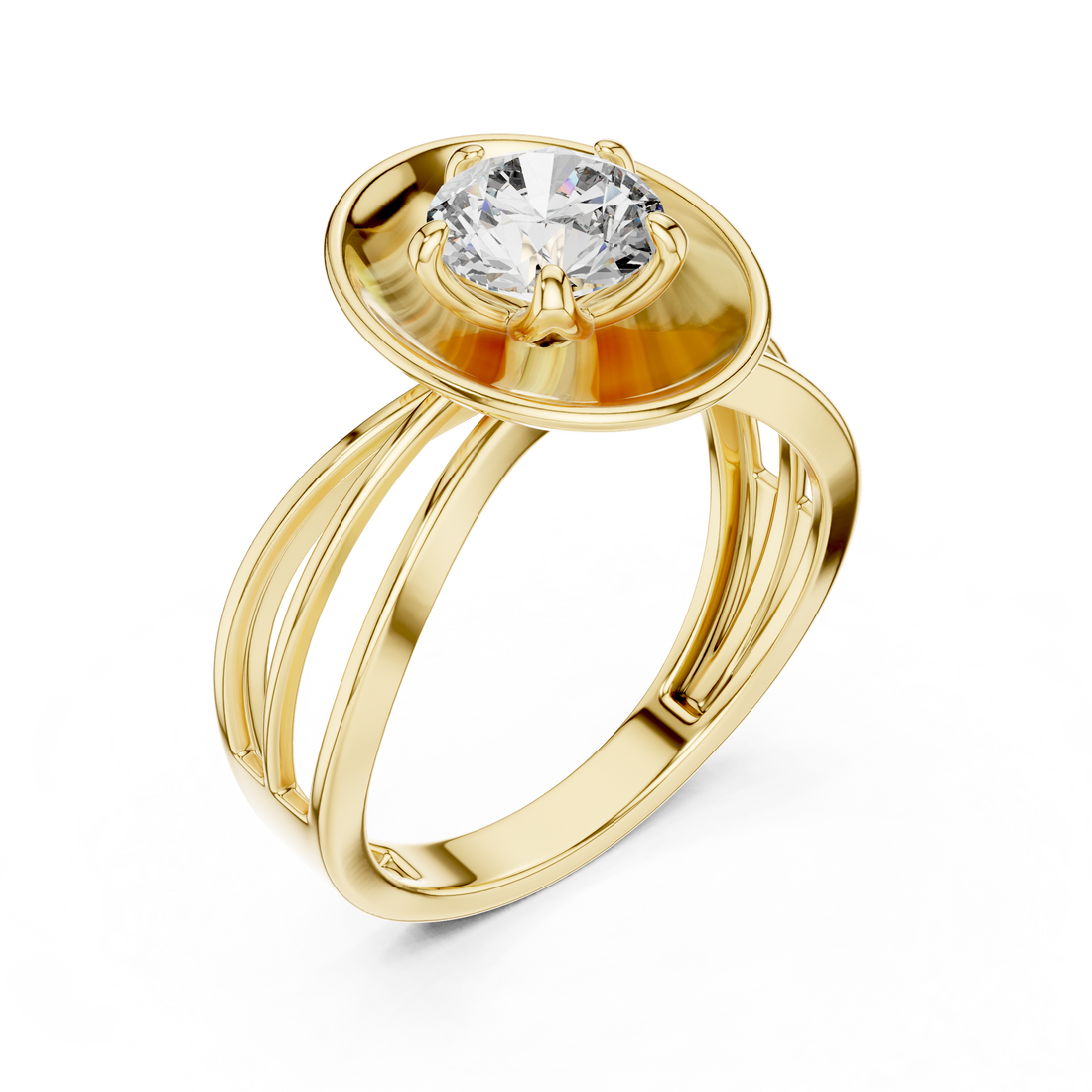 Oropé Classic Radiance Disc Solitaire Ring | 925 Pure Sterling Silver