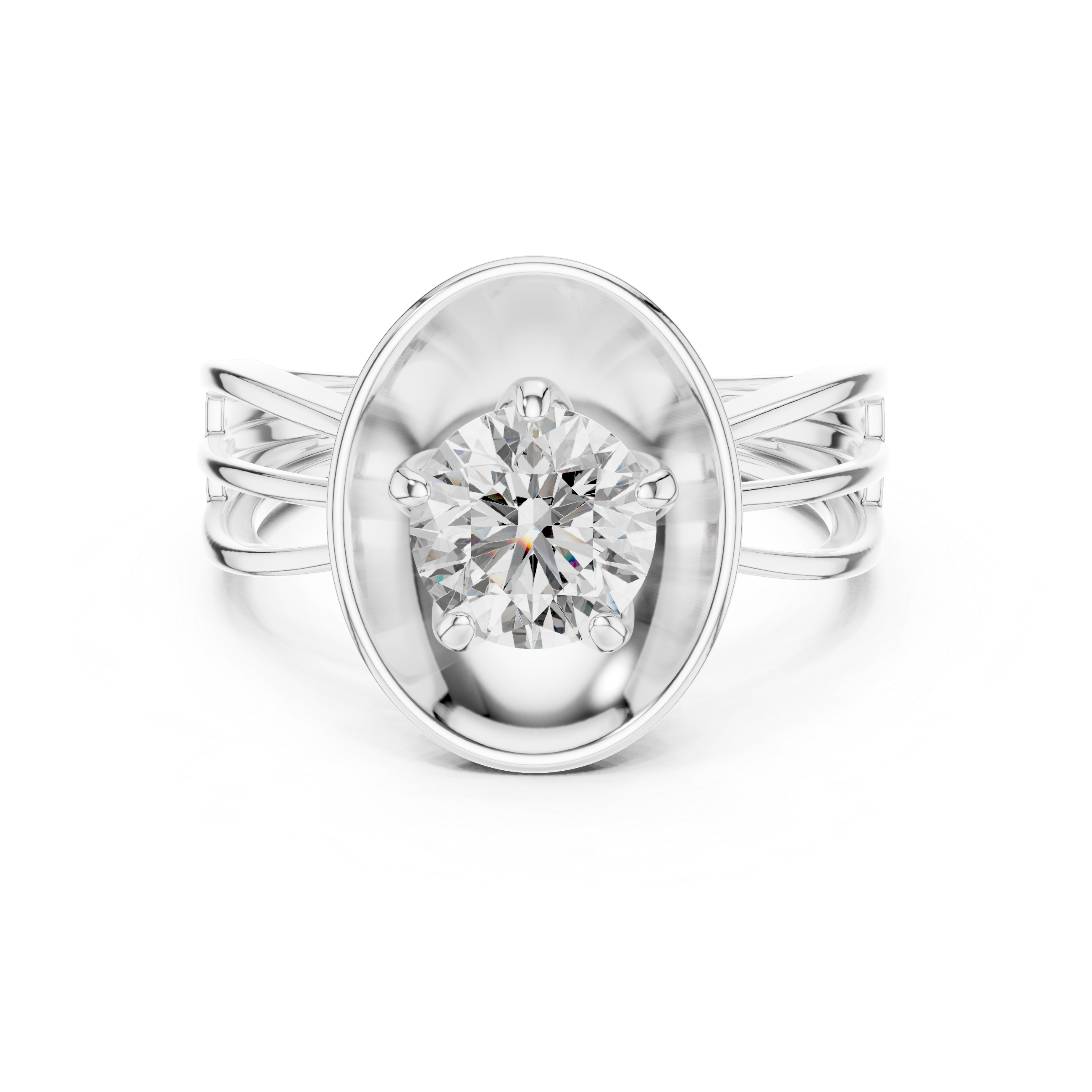 Oropé Classic Radiance Disc Solitaire Ring | 925 Pure Sterling Silver