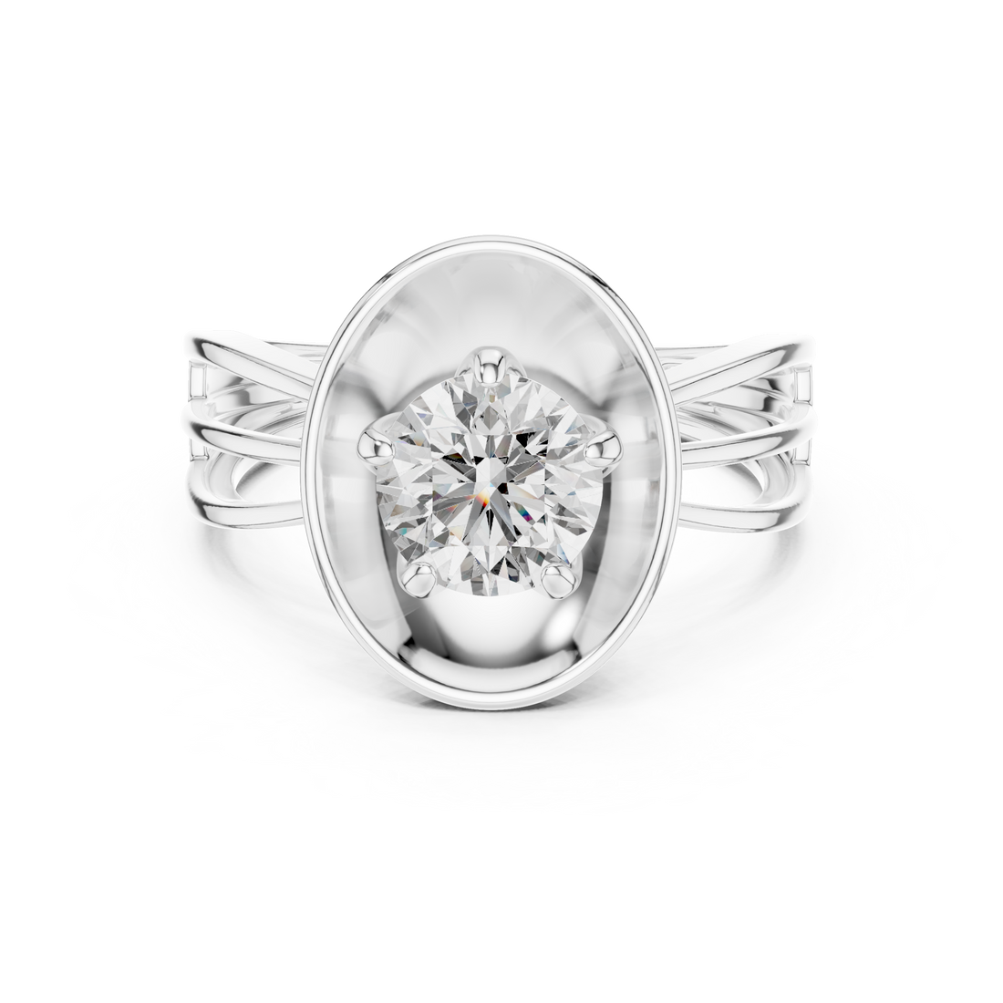 Oropé Classic Radiance Disc Solitaire Ring | 925 Pure Sterling Silver