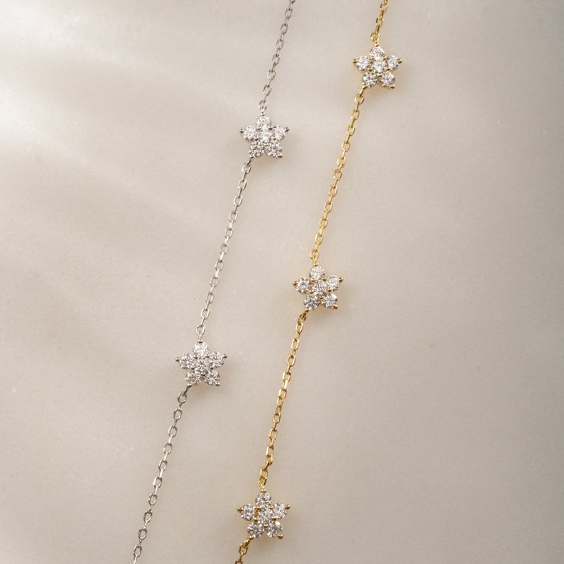 stone star chain pendant for women