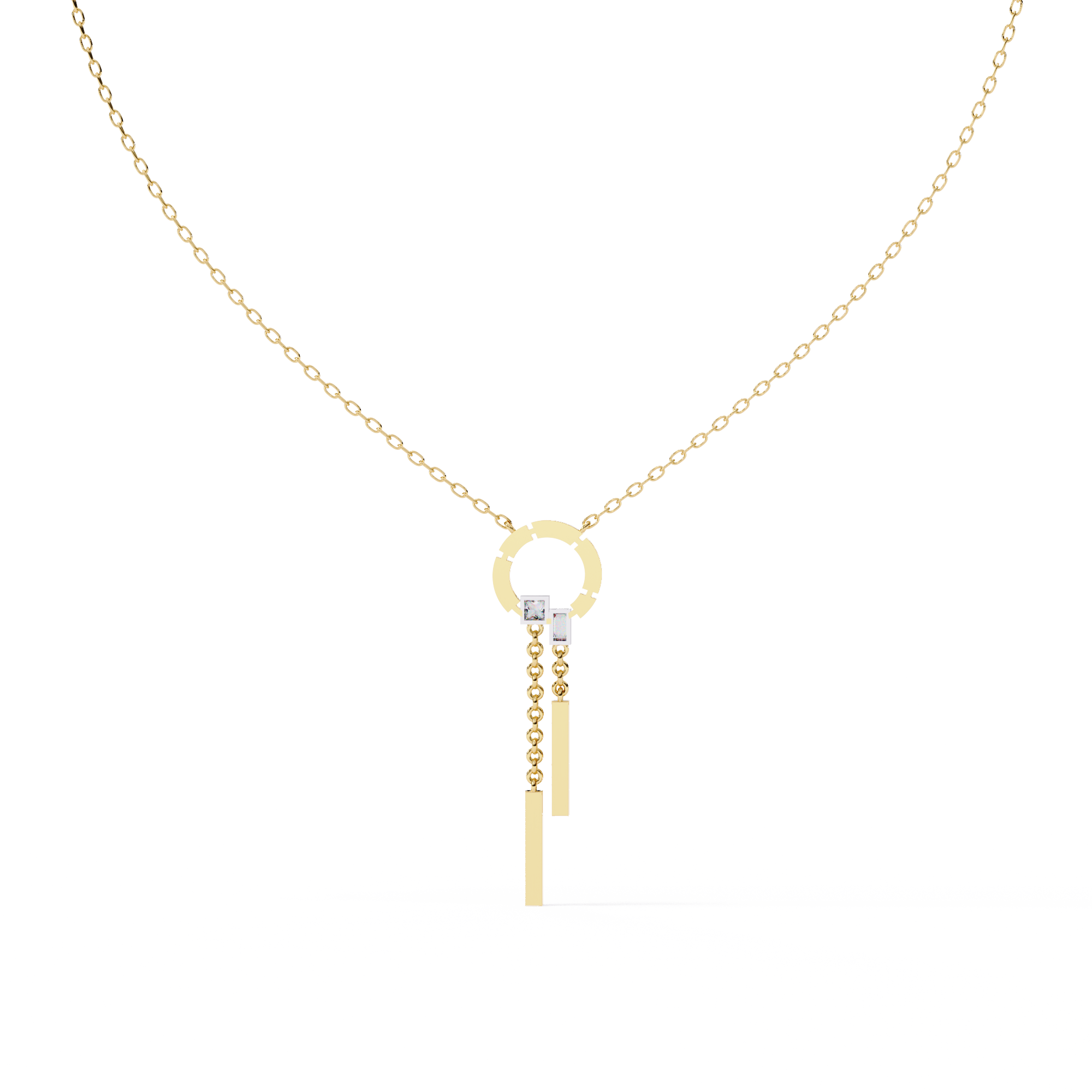 Ethereal Orbit Drop Necklace | 925 Sterling Silver