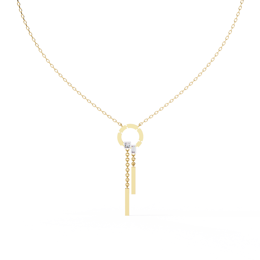 Ethereal Orbit Drop Necklace | 925 Sterling Silver