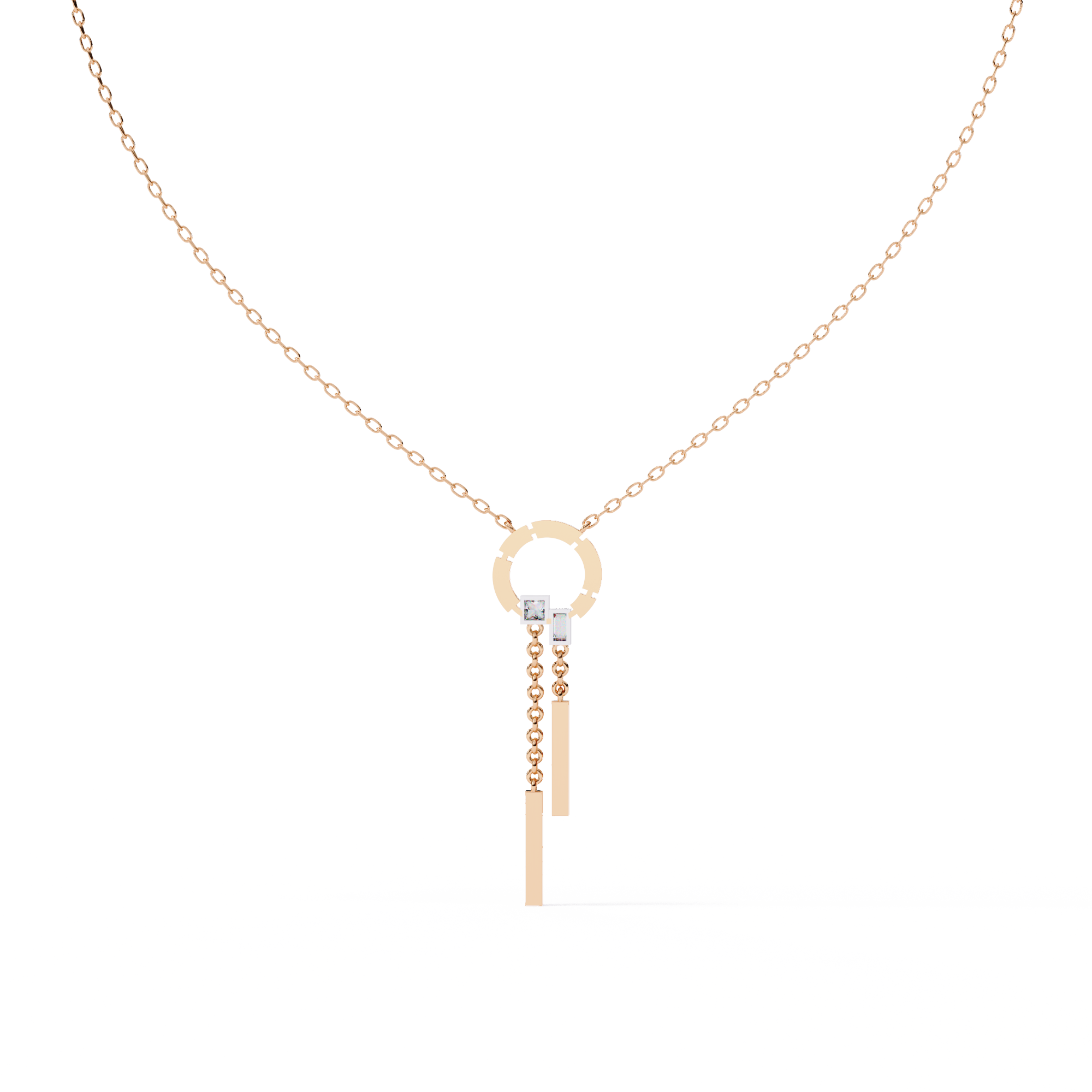 Ethereal Orbit Drop Necklace | 925 Sterling Silver