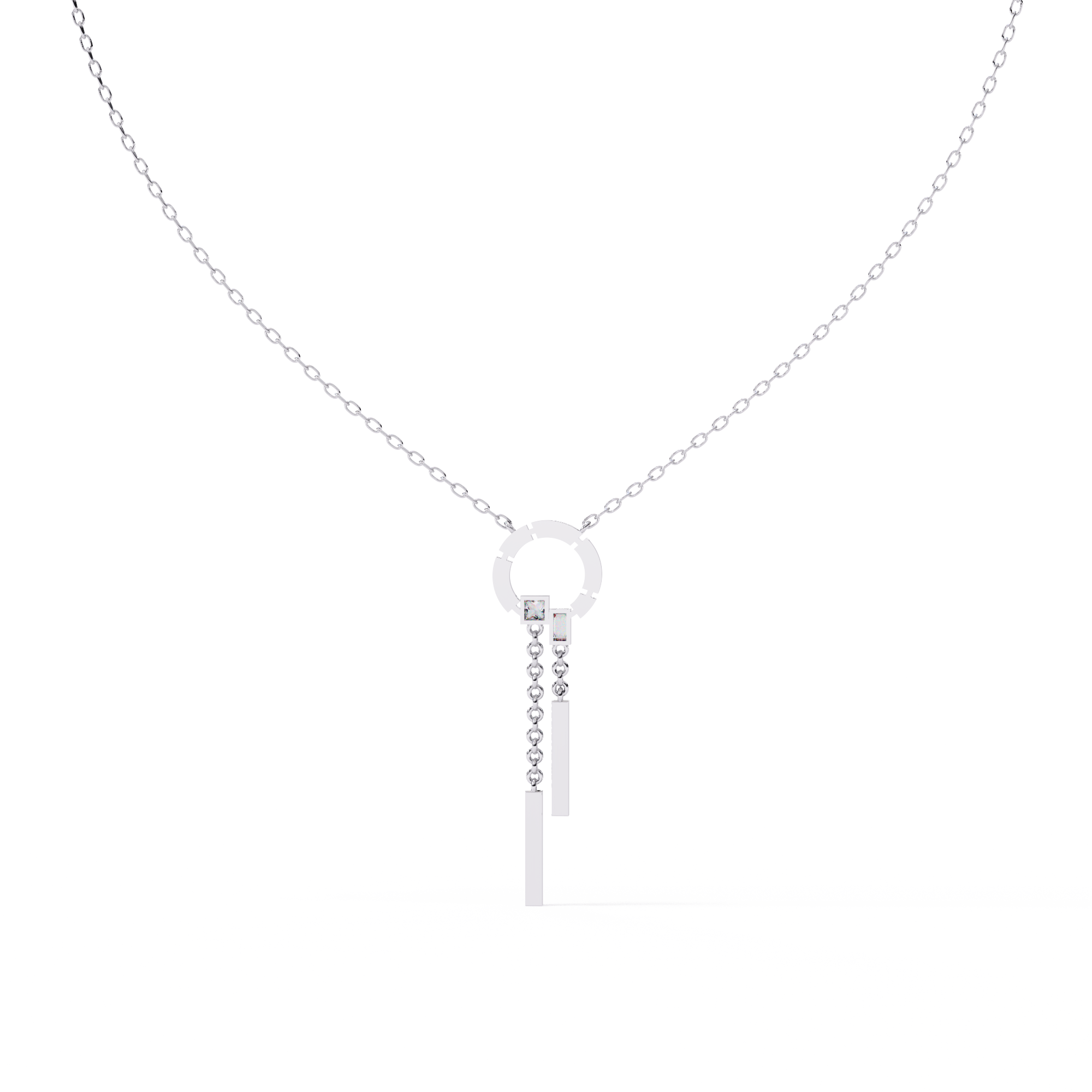 Ethereal Orbit Drop Necklace | 925 Sterling Silver
