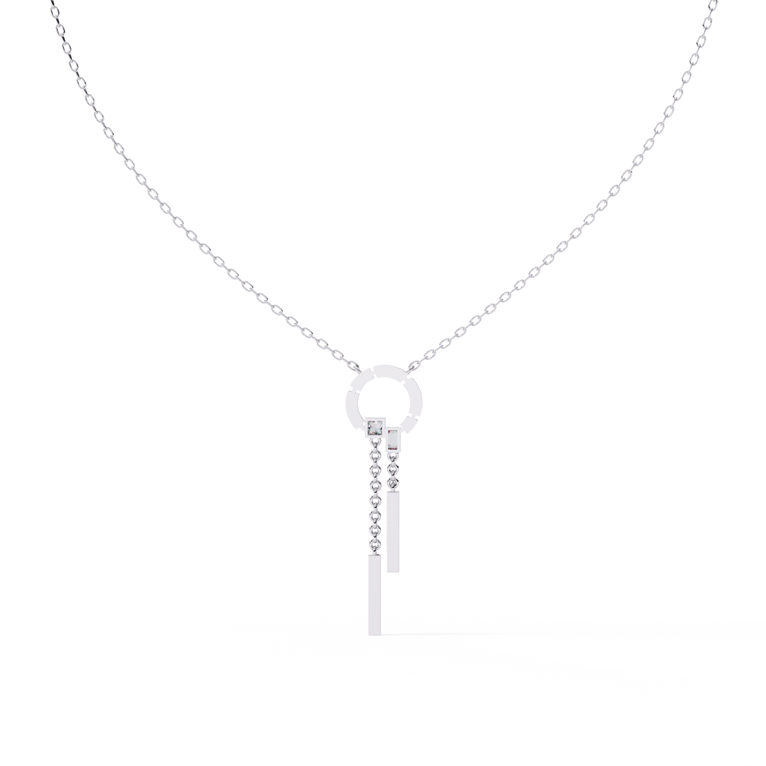 Ethereal Orbit Drop Necklace | 925 Sterling Silver